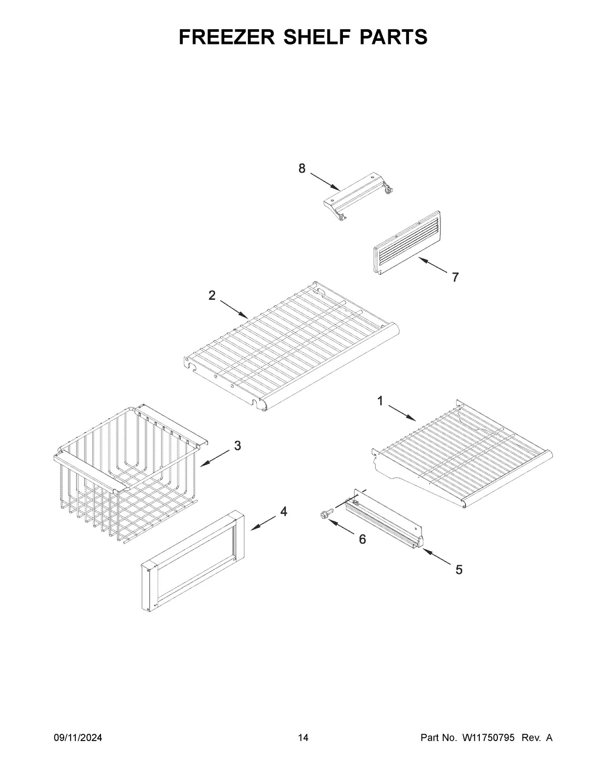 08 - FREEZER SHELF PARTS