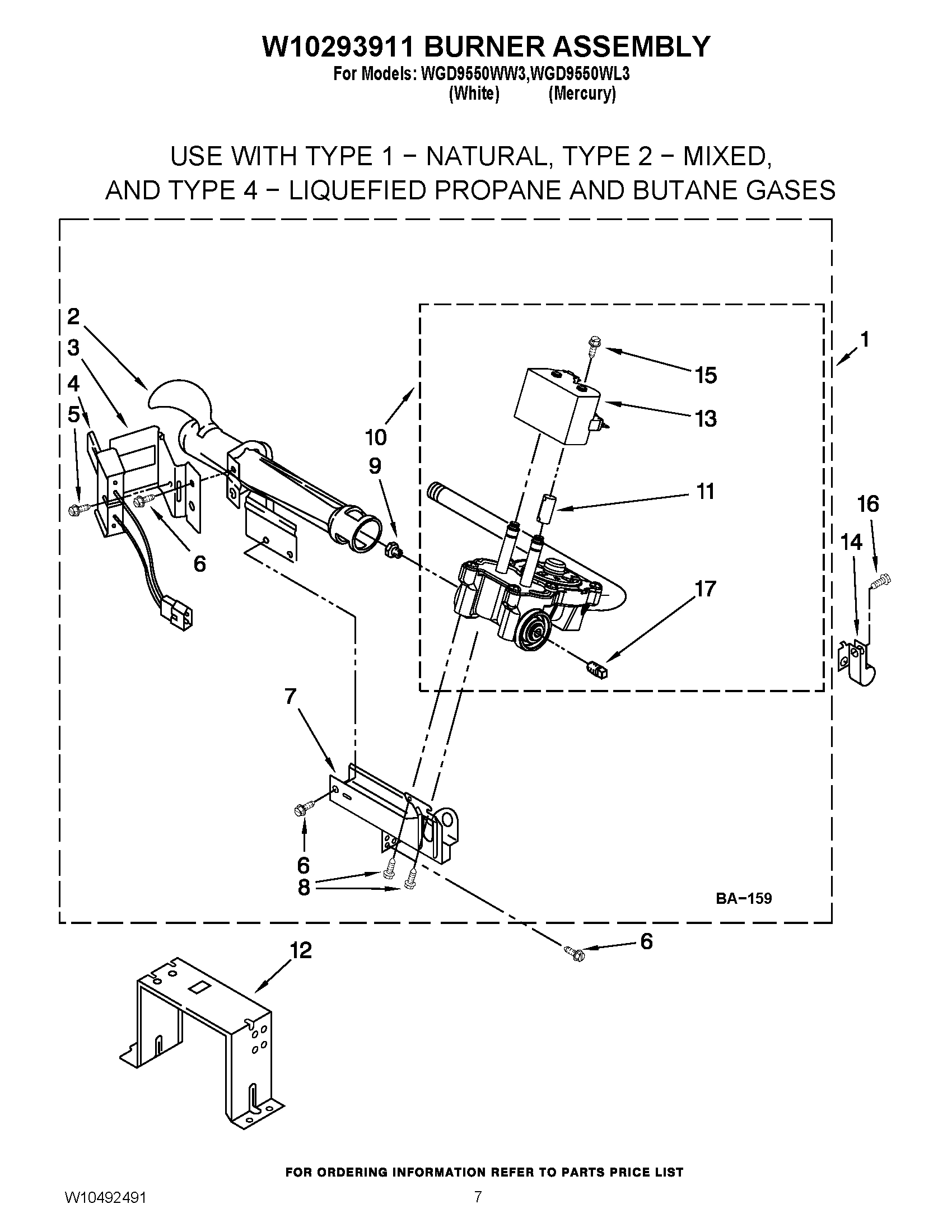 04 - W10293911 BURNER ASSEMBLY