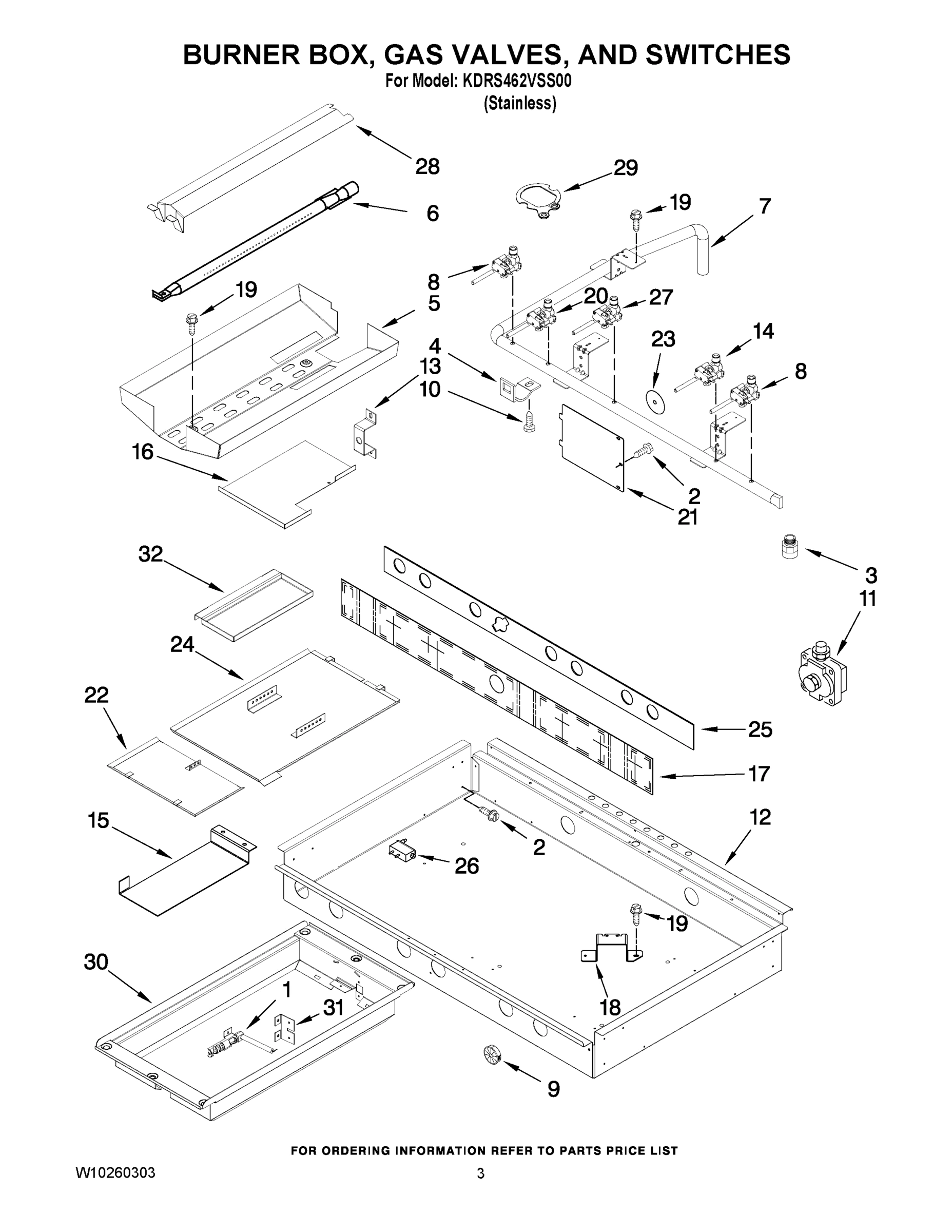 02 - BURNER BOX, GAS VALVES, AND SWITCHES