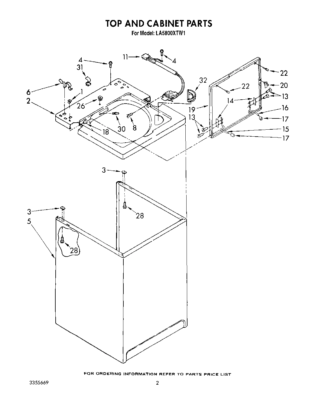 02 - TOP AND CABINET , LIT/OPTIONAL