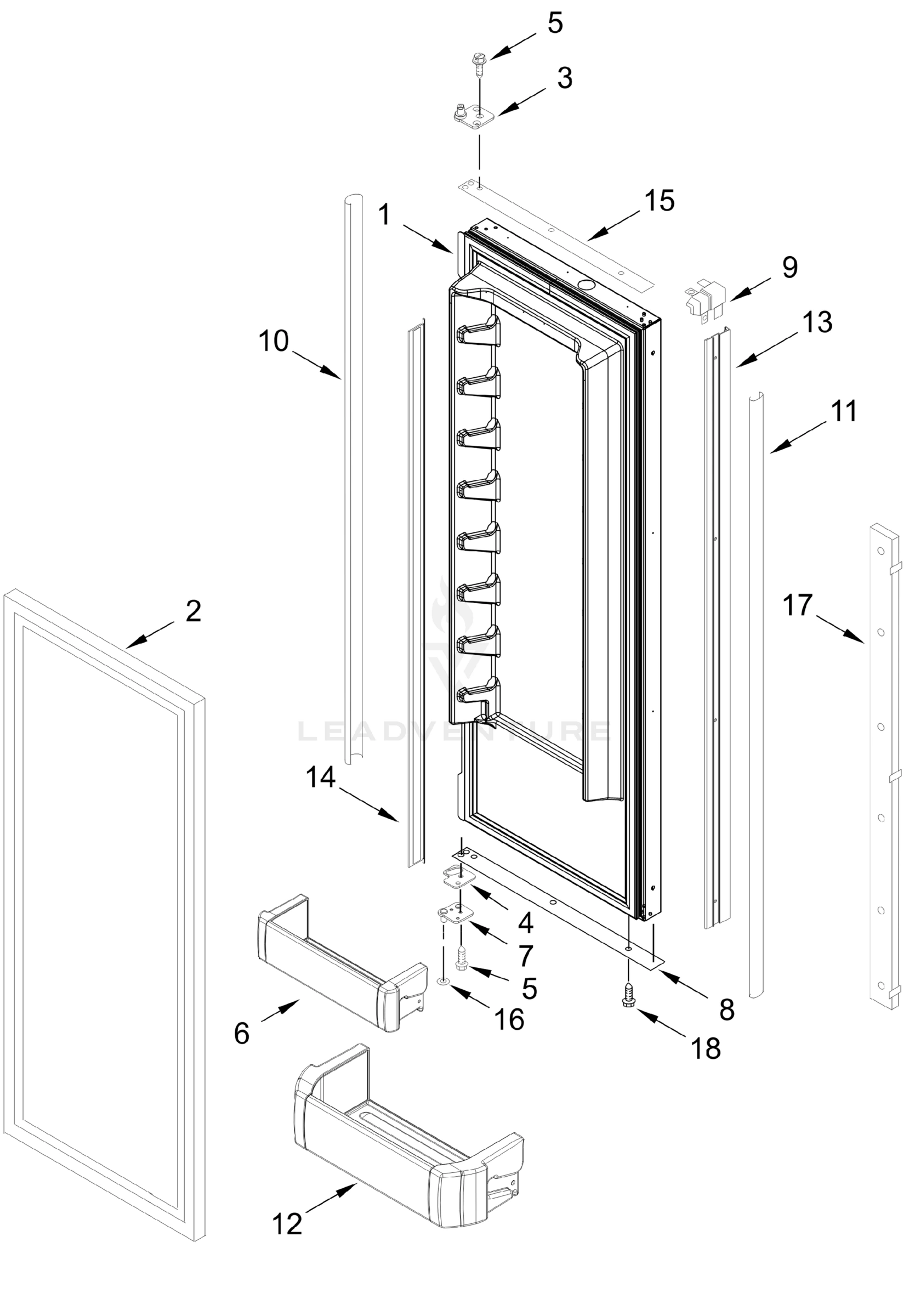 REFRIGERATOR DOOR PARTS