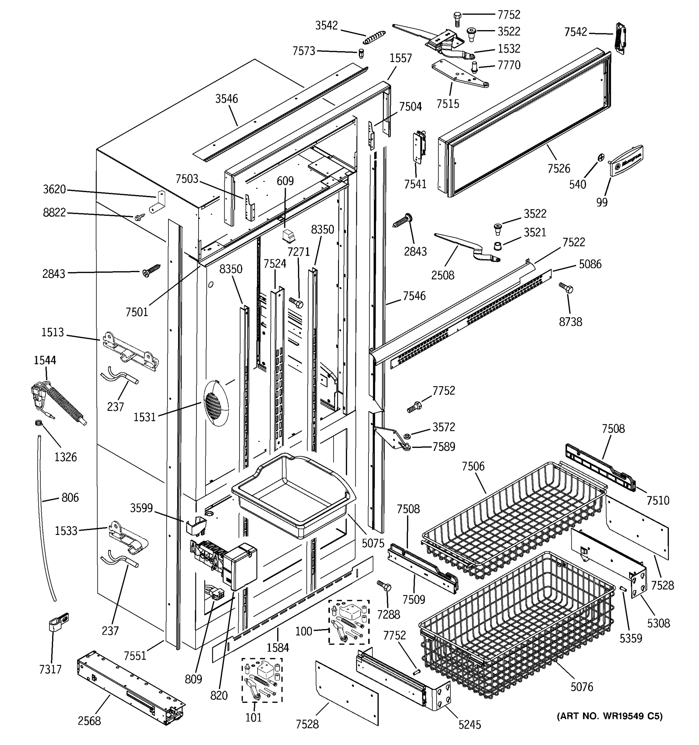 FREEZER SECTION, TRIM & COMPONENTS