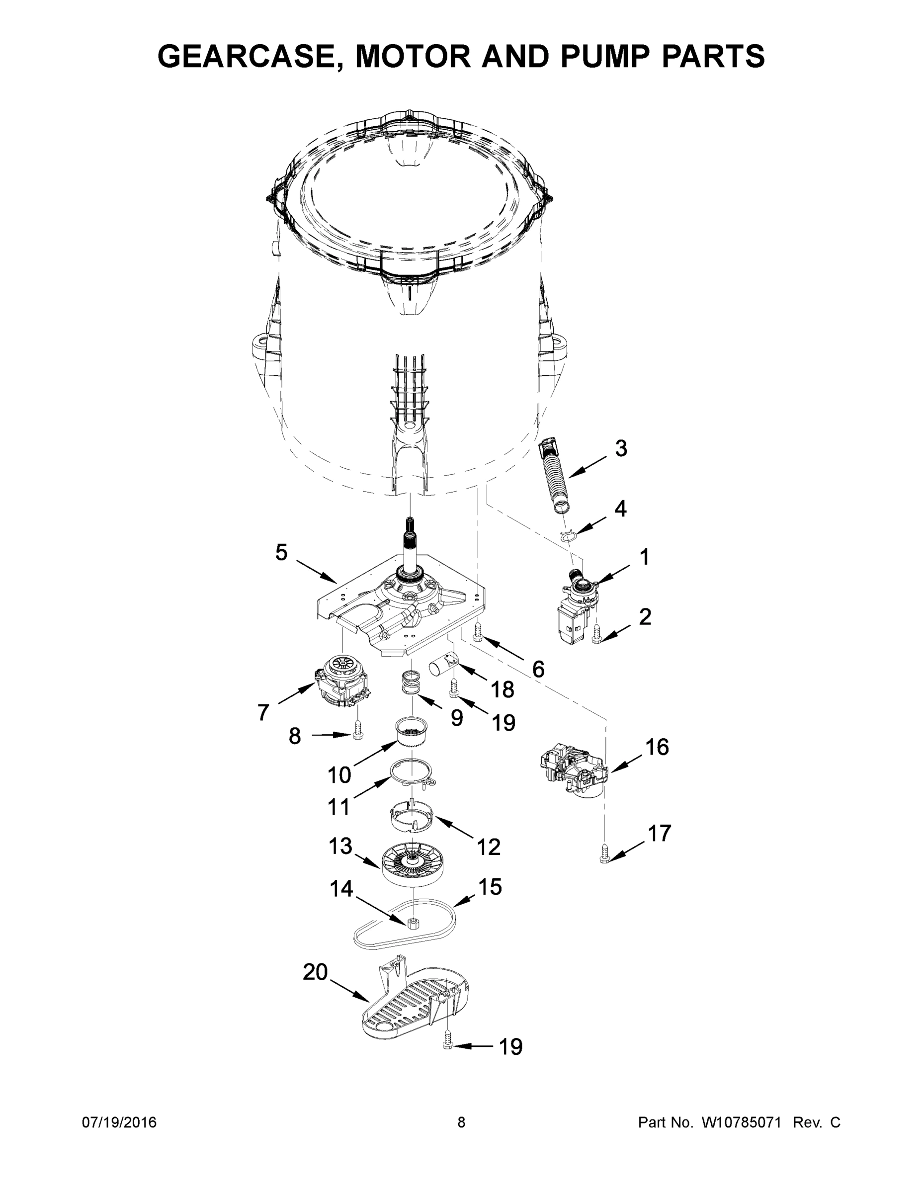 05 - GEARCASE, MOTOR AND PUMP PARTS