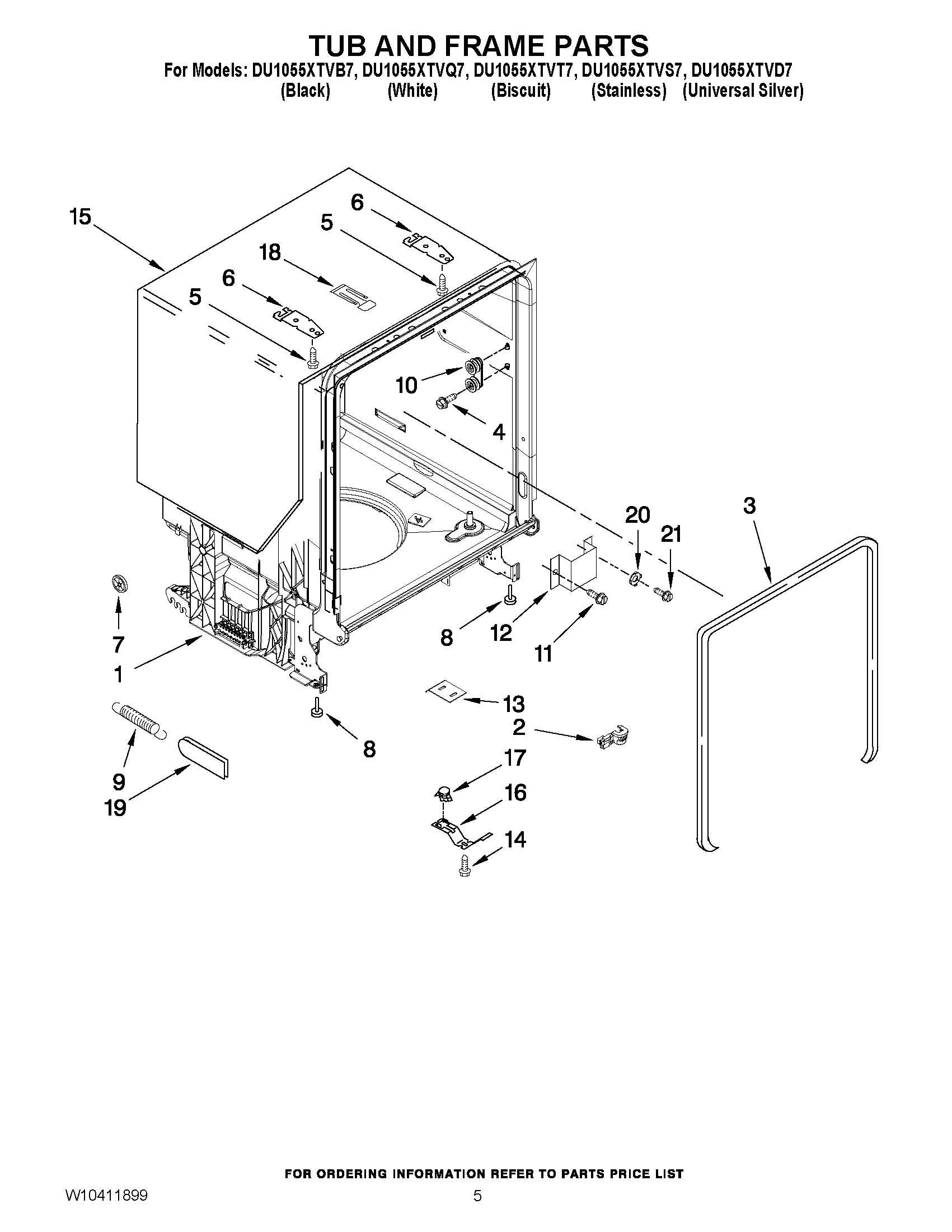 05 - TUB AND FRAME PARTS