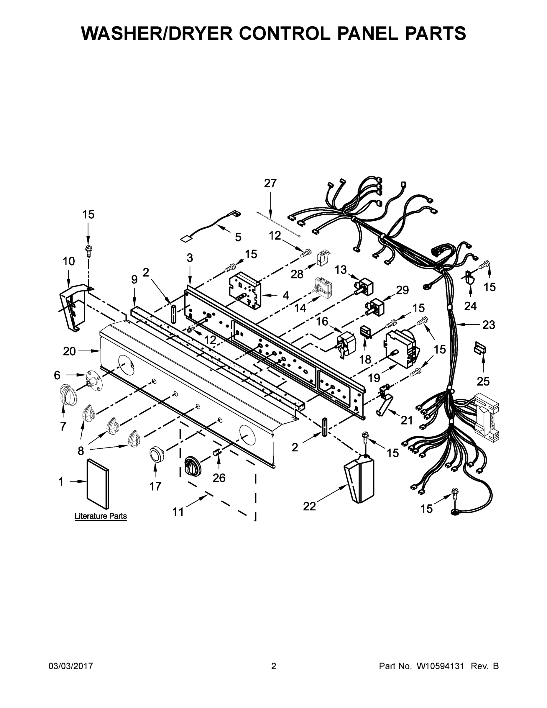 02 - WASHER/DRYER CONTROL PANEL PARTS