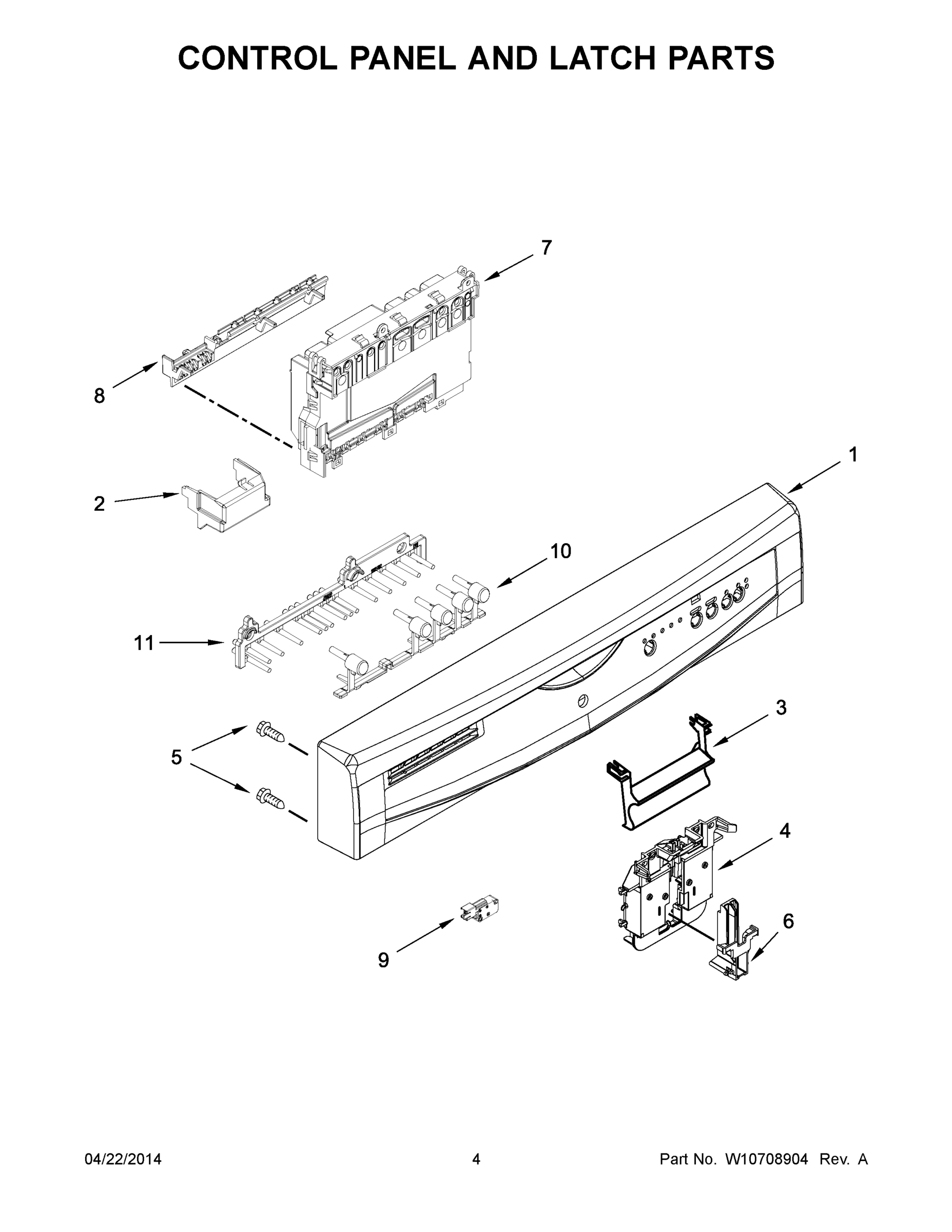 03 - CONTROL PANEL AND LATCH PARTS