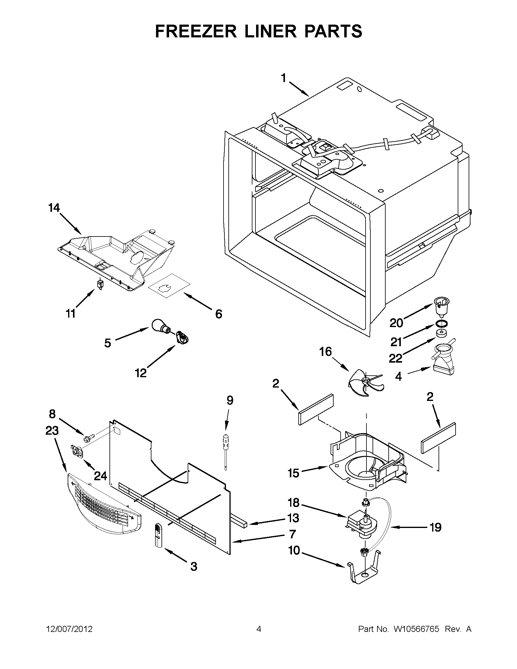 02 - FREEZER LINER PARTS