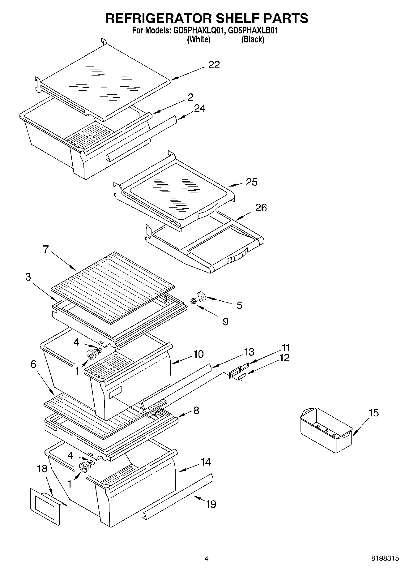 03 - REFRIGERATOR SHELF PARTS
