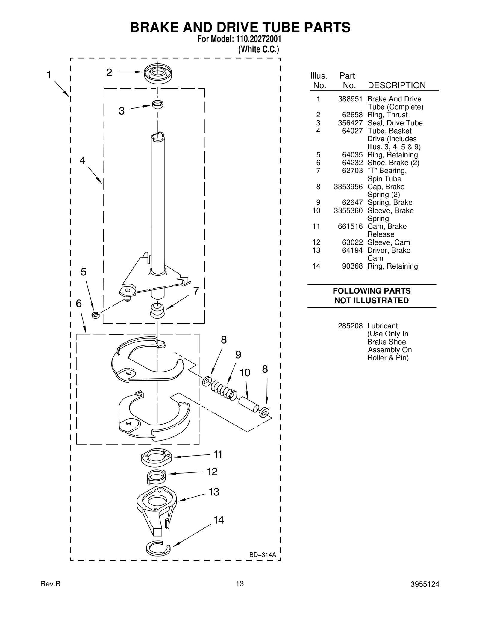 BRAKE AND DRIVE TUBE PARTS