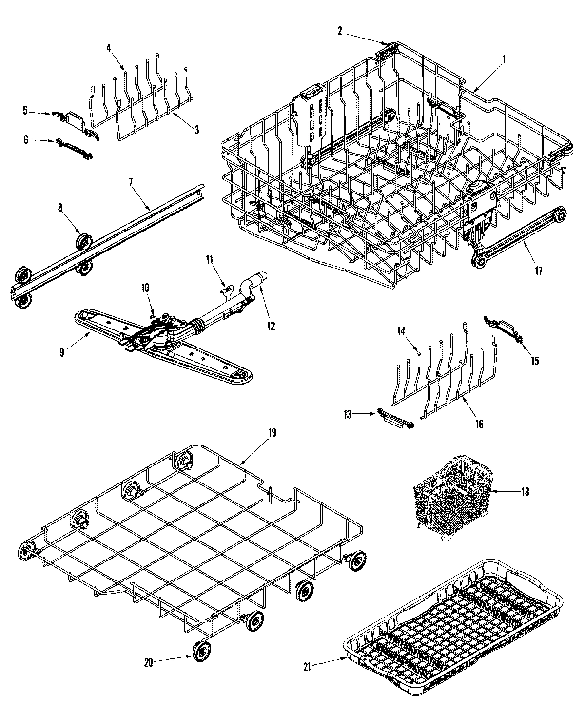 05 - TRACK & RACK ASSEMBLY (MIDDLE/LWR)