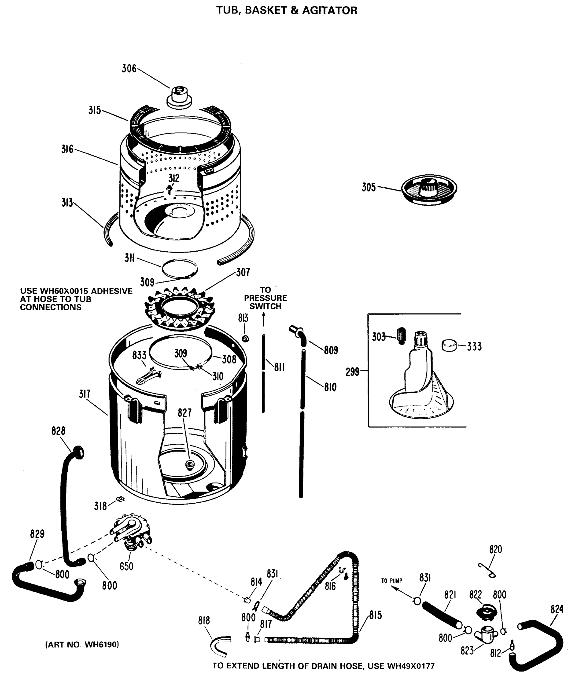 TUB, BASKET & AGITATOR