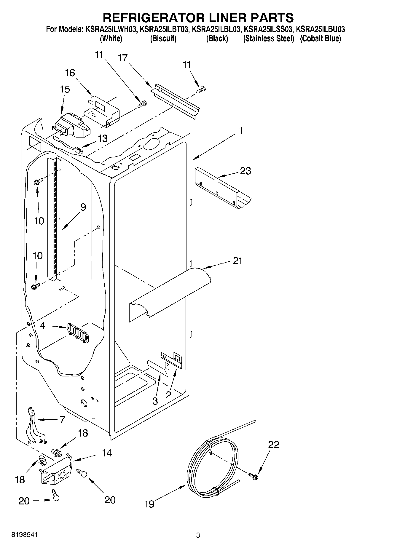 02 - REFRIGERATOR LINER PARTS