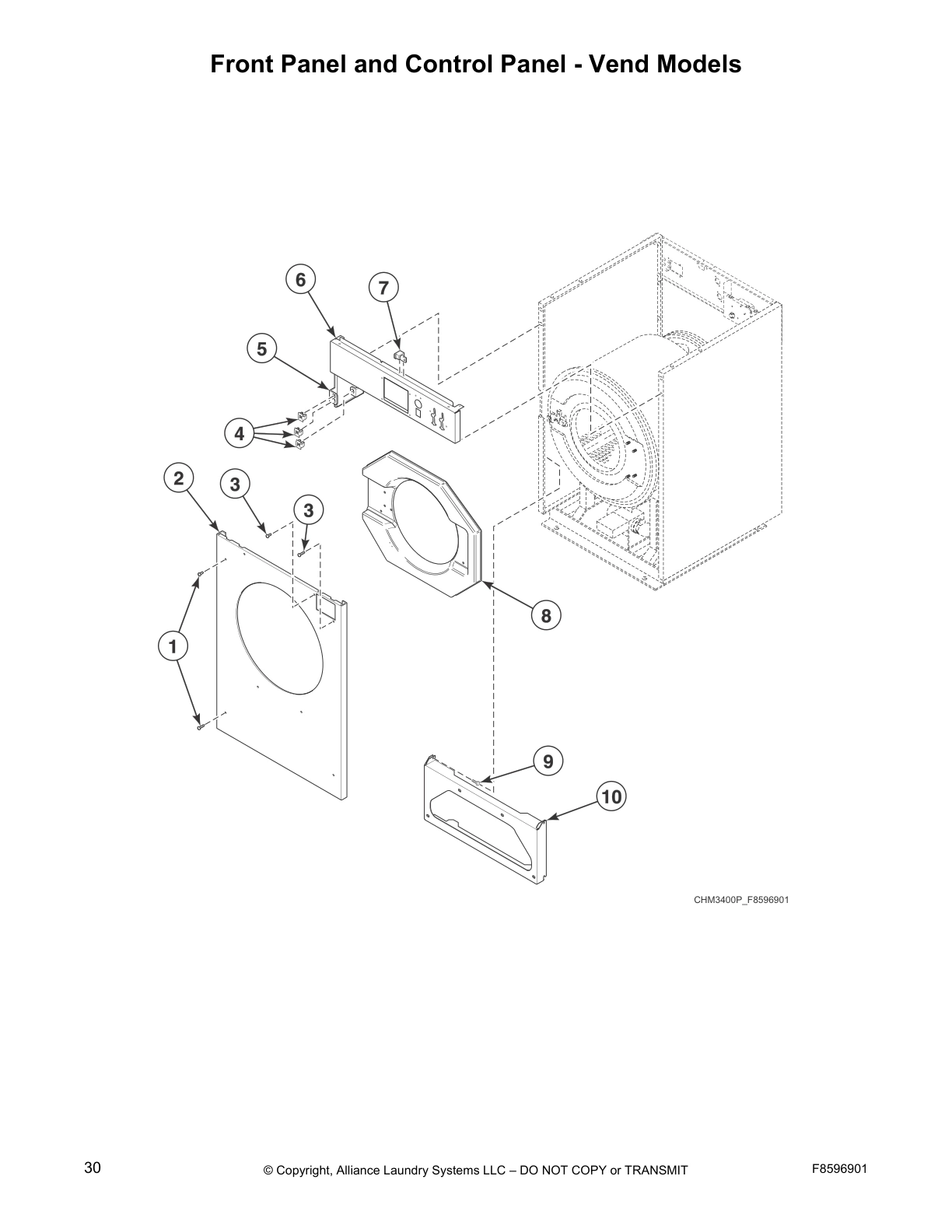Front Panel and Control Panel - Vend Models