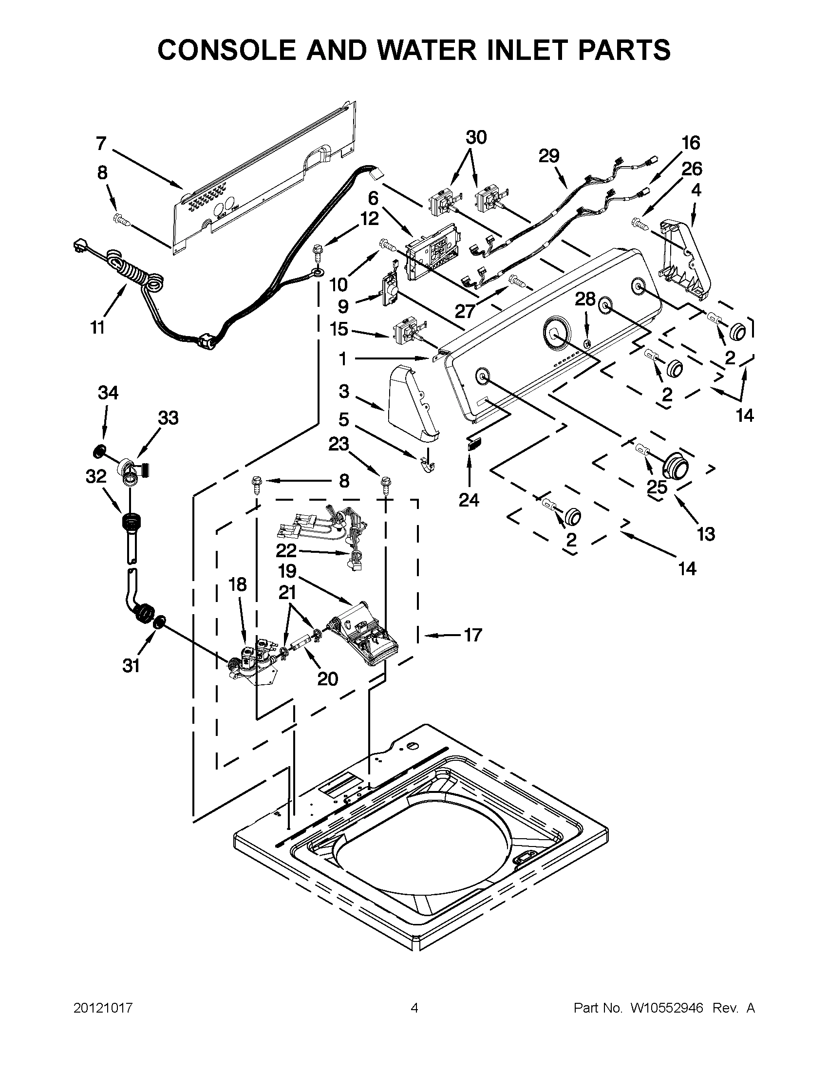 02 - CONSOLE AND WATER INLET PARTS