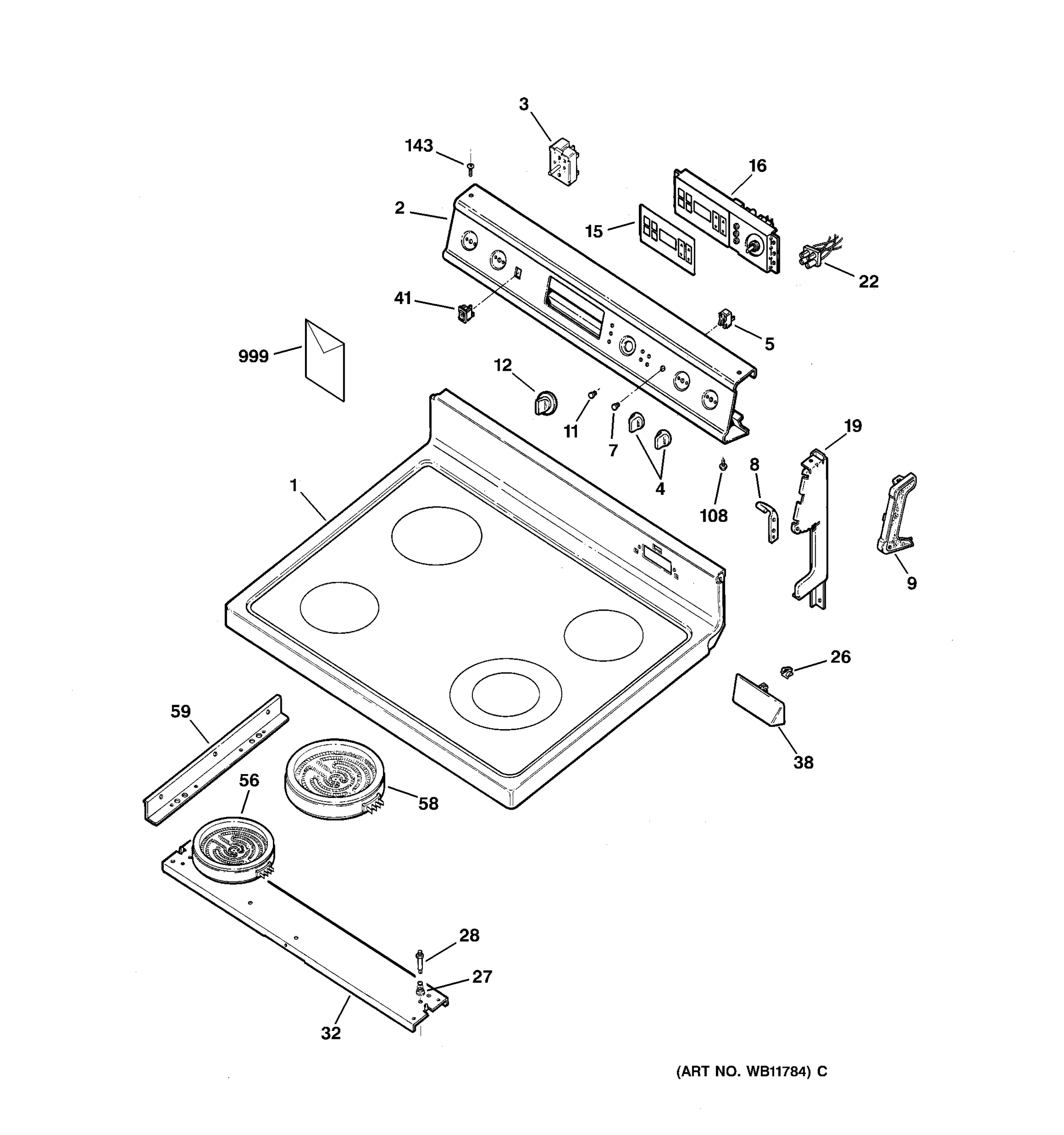 CONTROL PANEL & COOKTOP