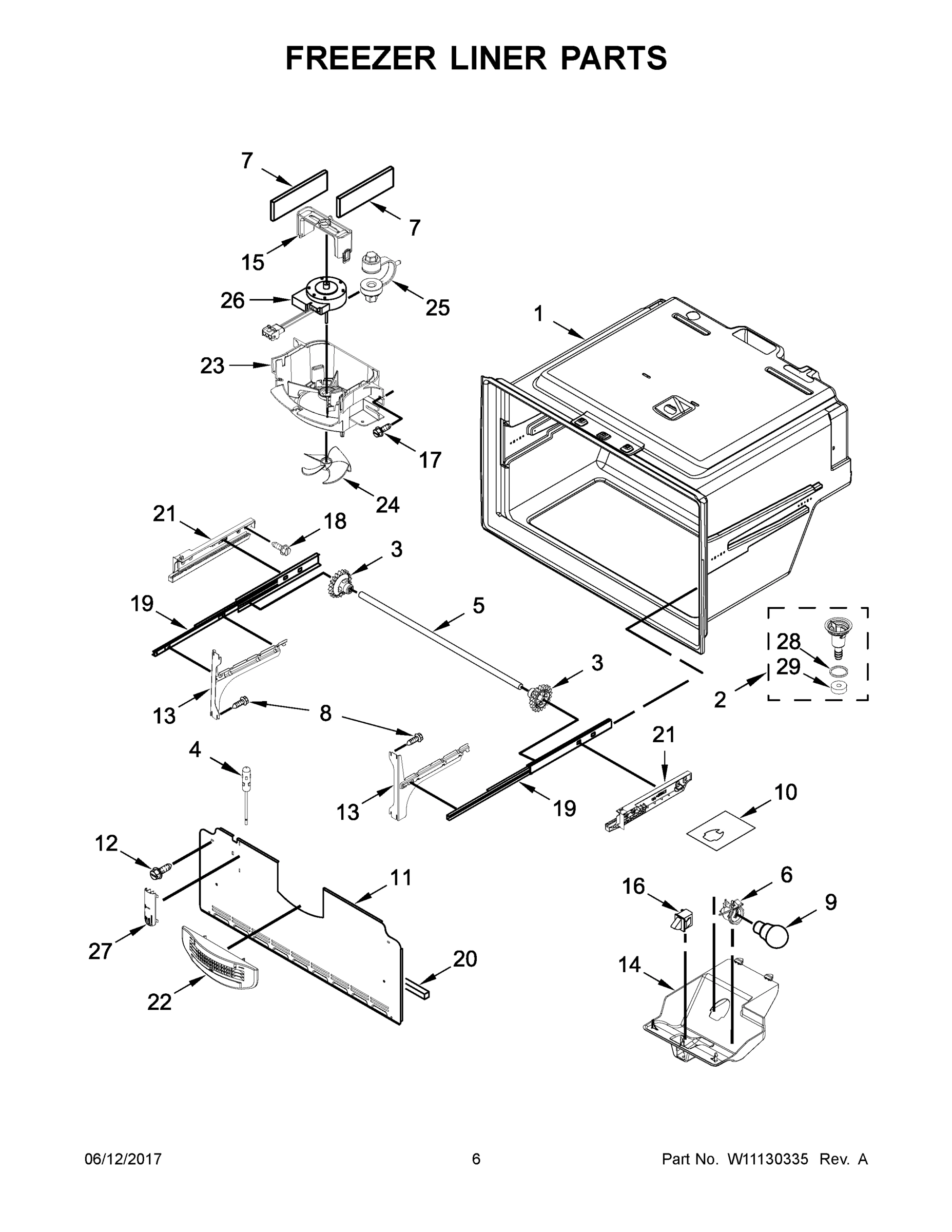 04 - FREEZER LINER PARTS