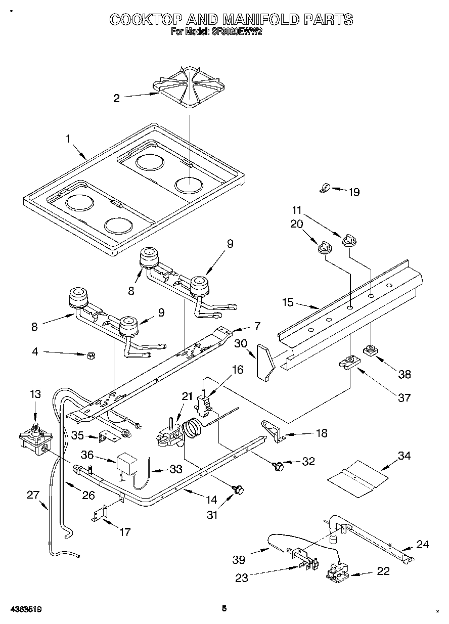 04 - COOKTOP AND MANIFOLD, LIT/OPTIONAL