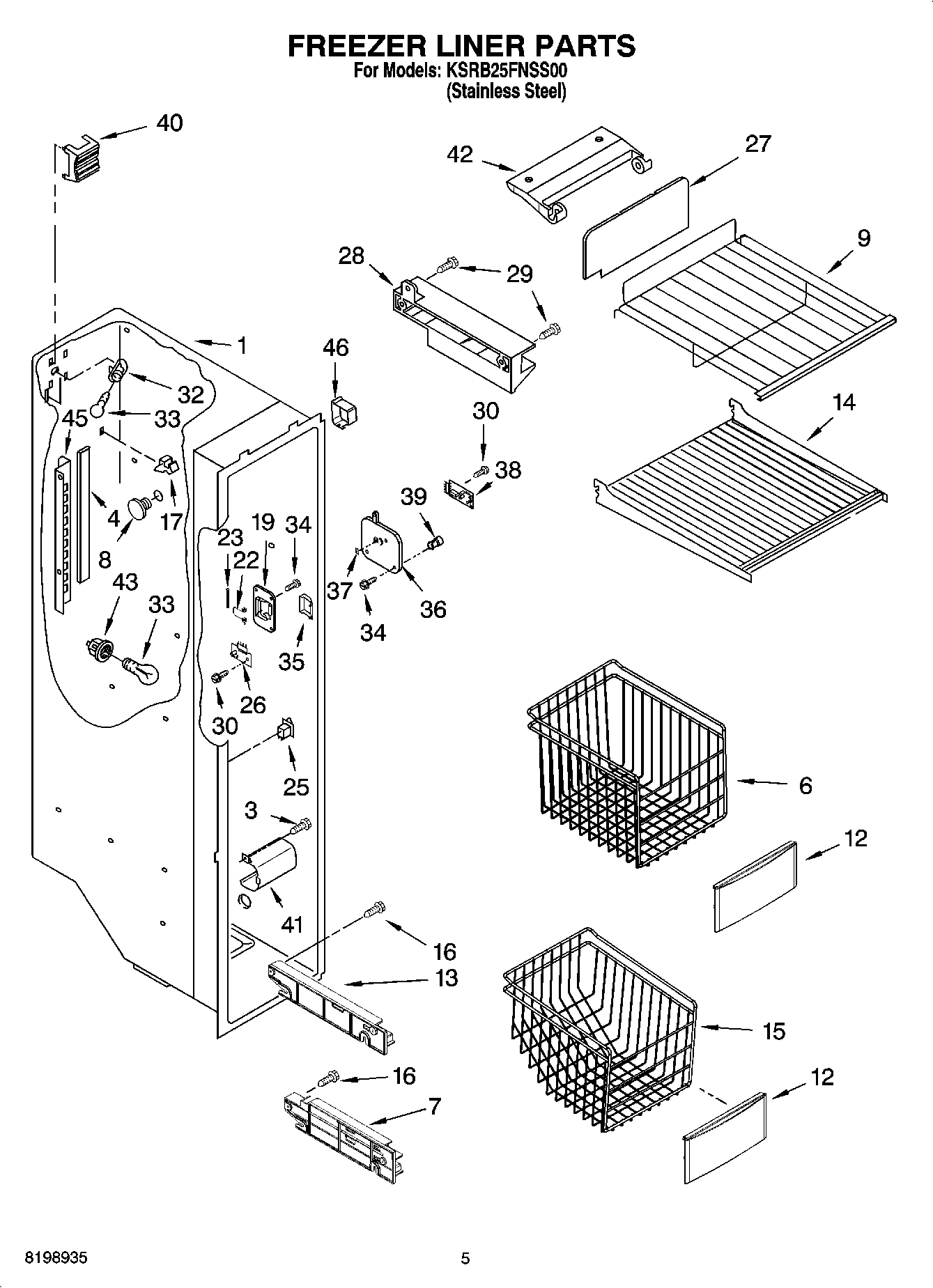 04 - FREEZER LINER PARTS