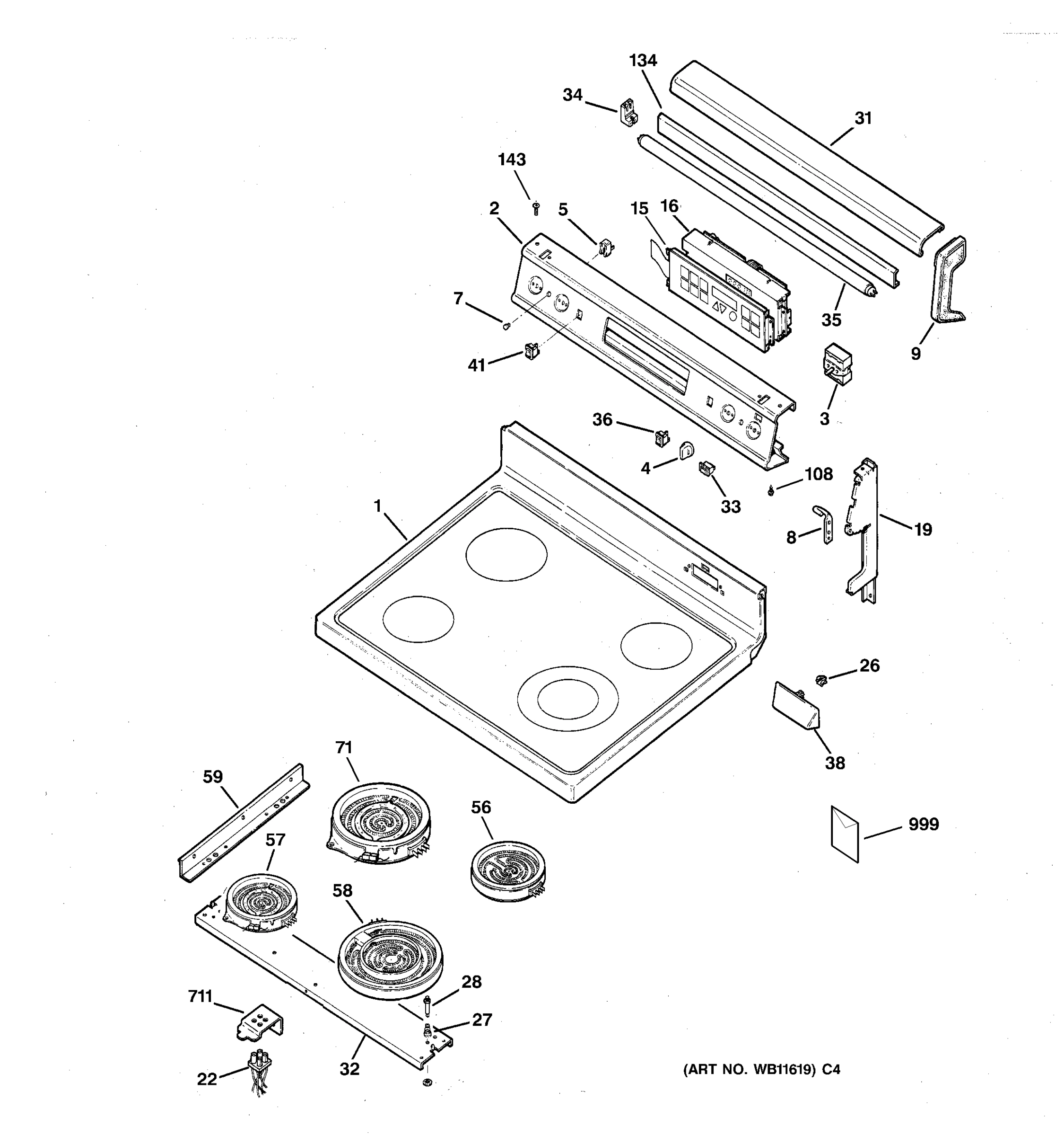 CONTROL PANEL & COOKTOP