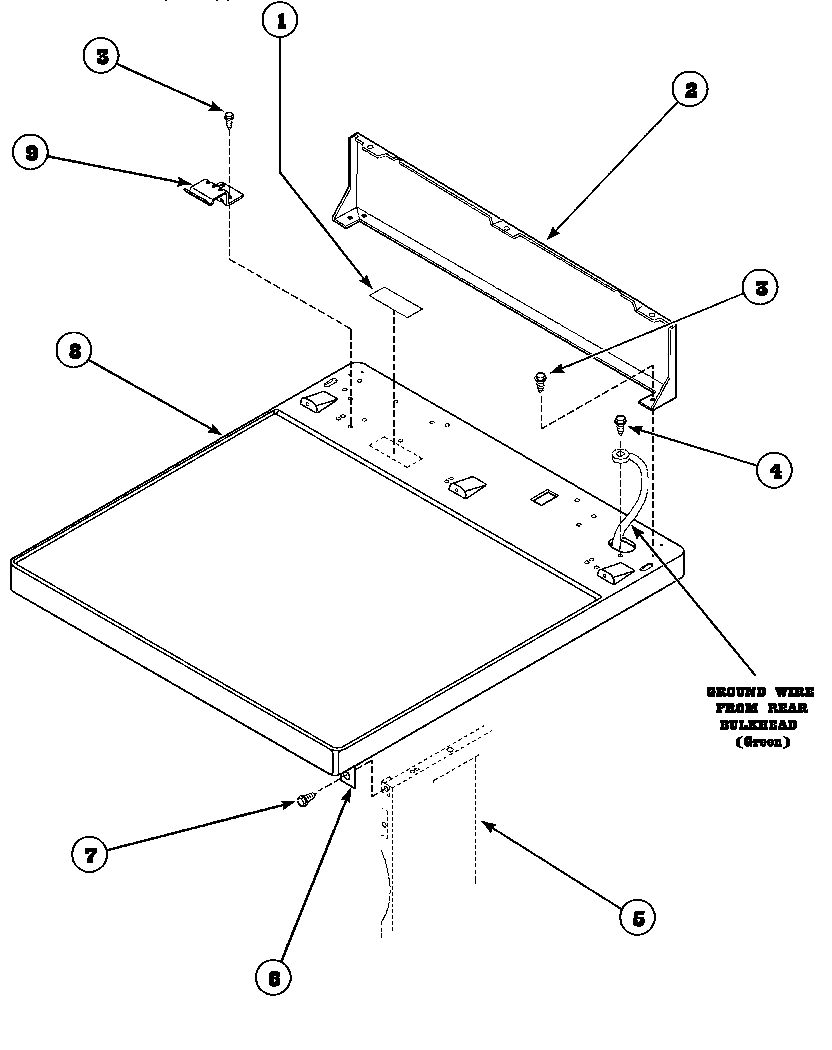 01 - CABINET TOP AND CONTROL HOOD REAR PANEL