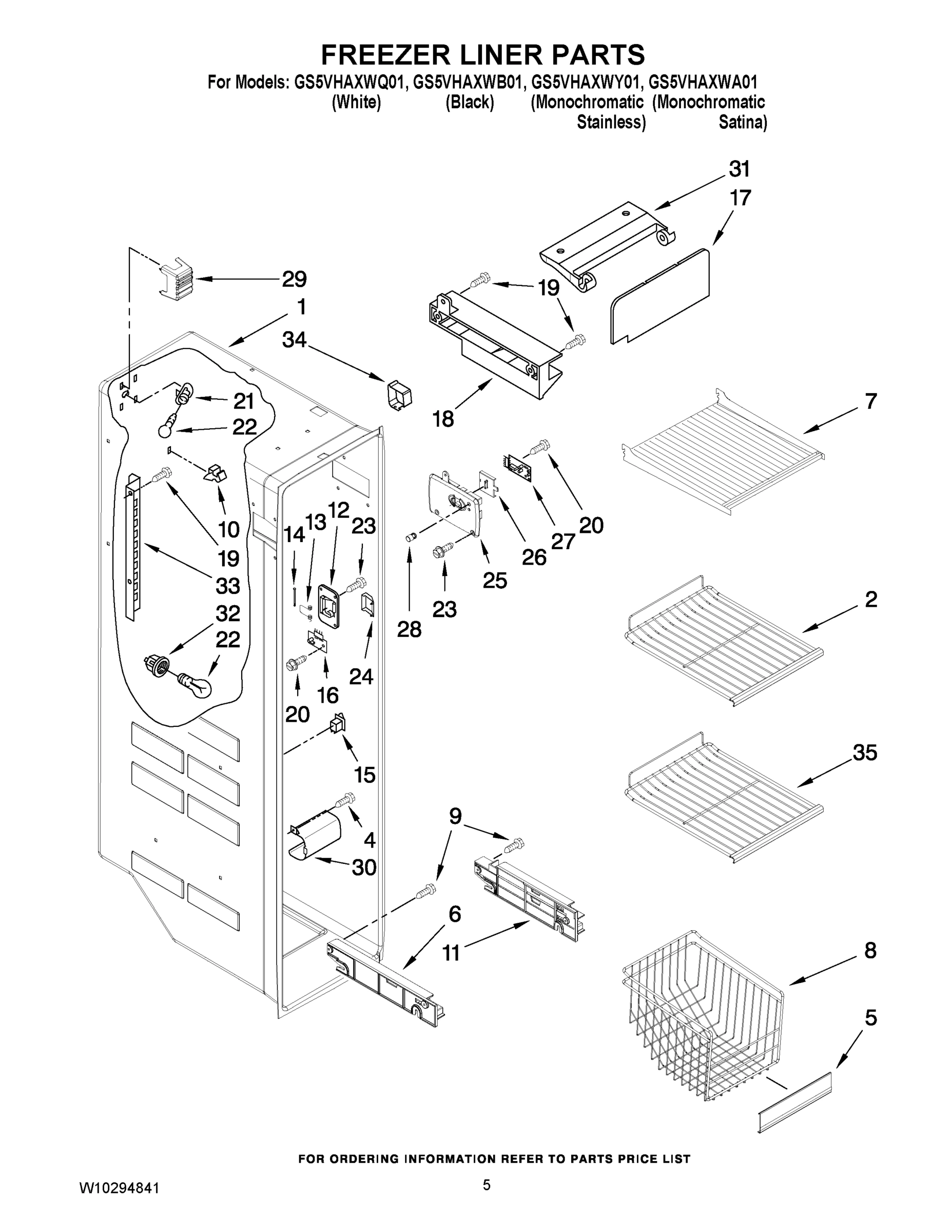 04 - FREEZER LINER PARTS