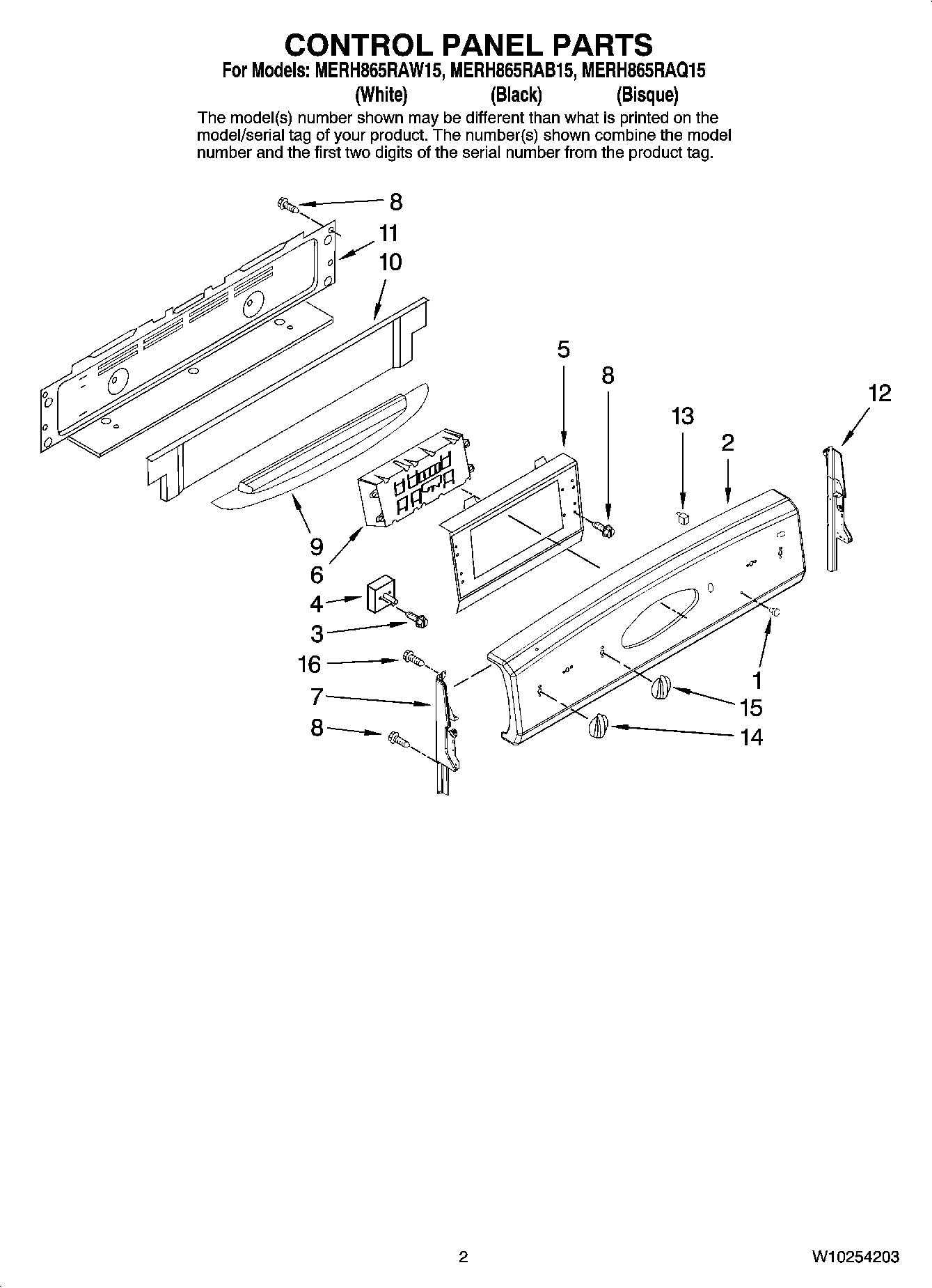 02 - CONTROL PANEL PARTS