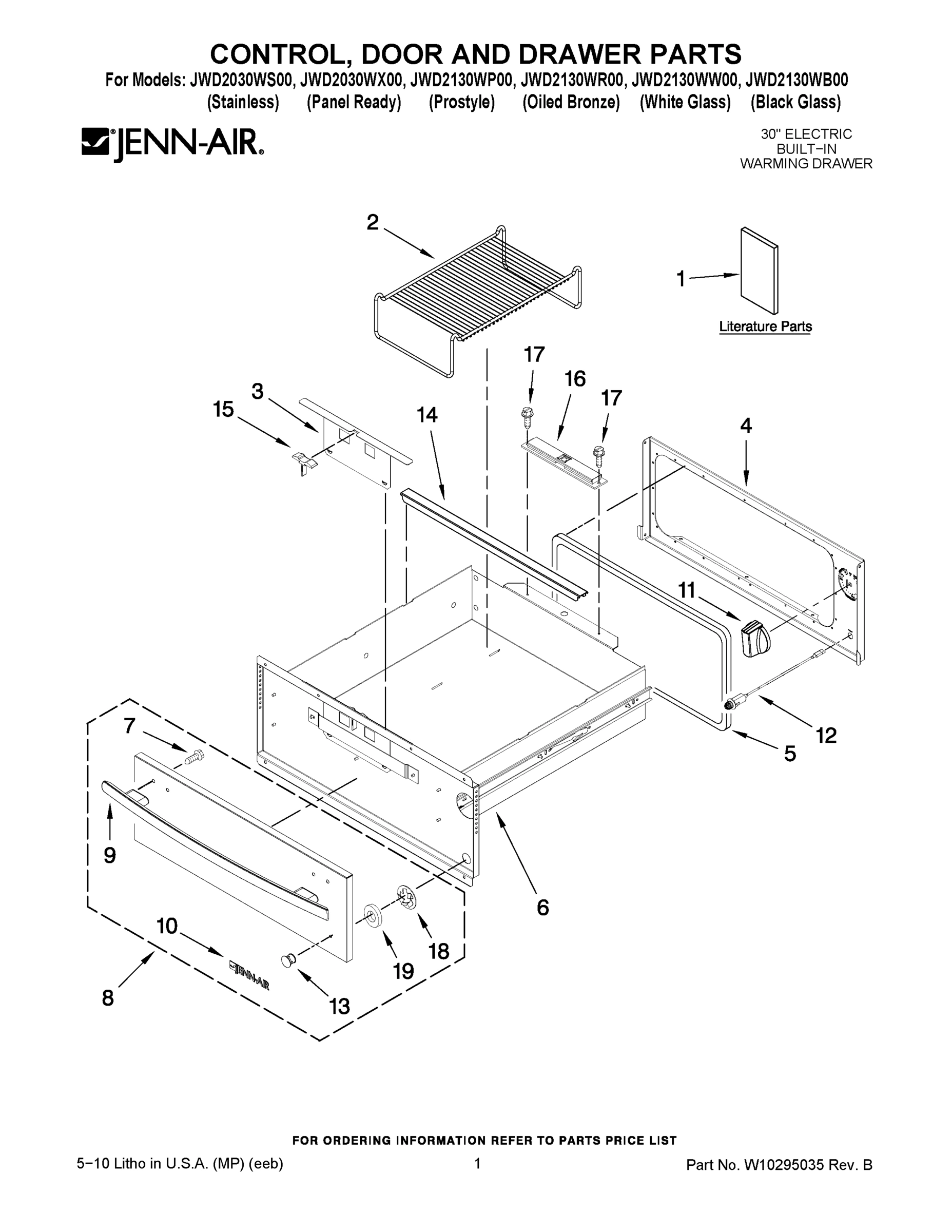 01 - CONTROL, DOOR AND DRAWER PARTS