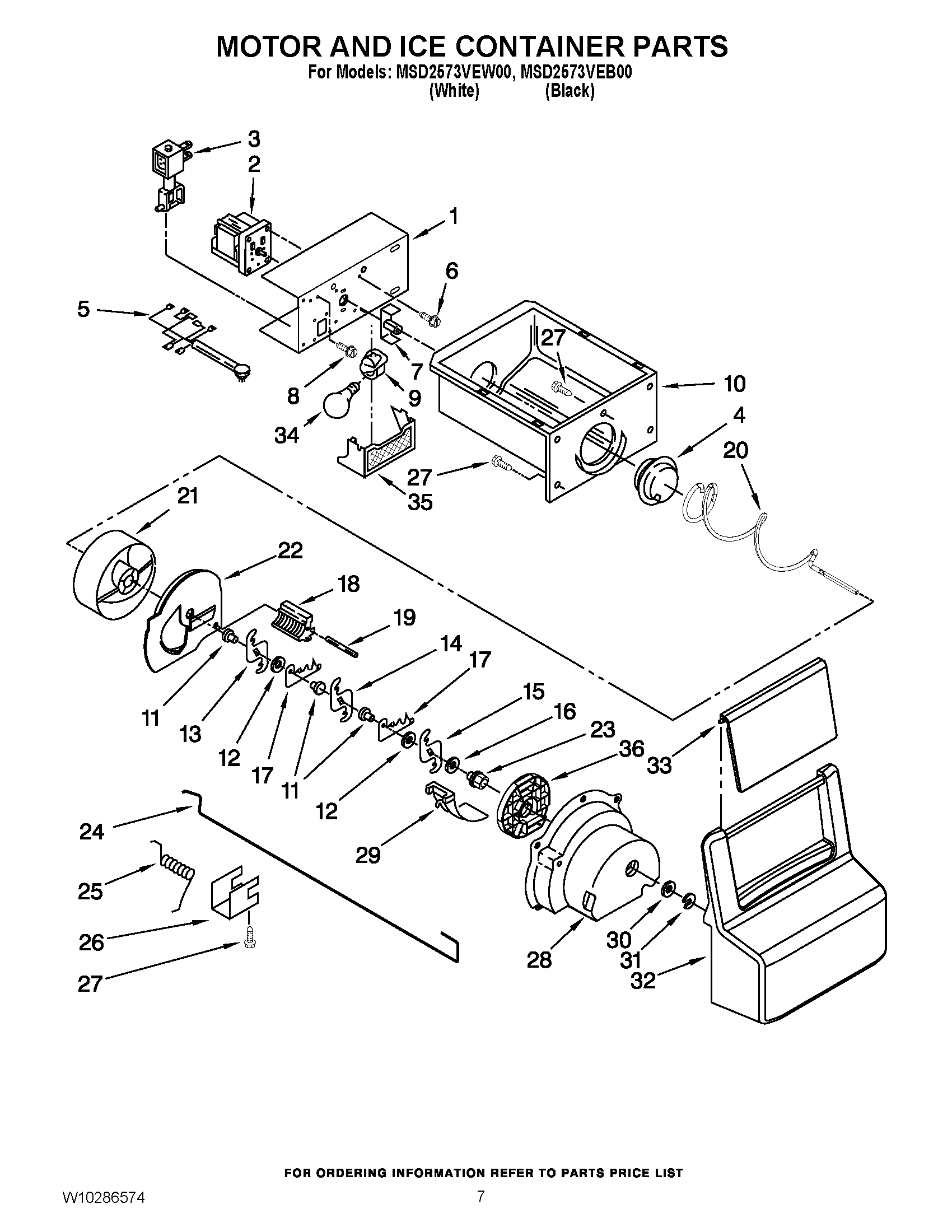 05 - MOTOR AND ICE CONTAINER PARTS