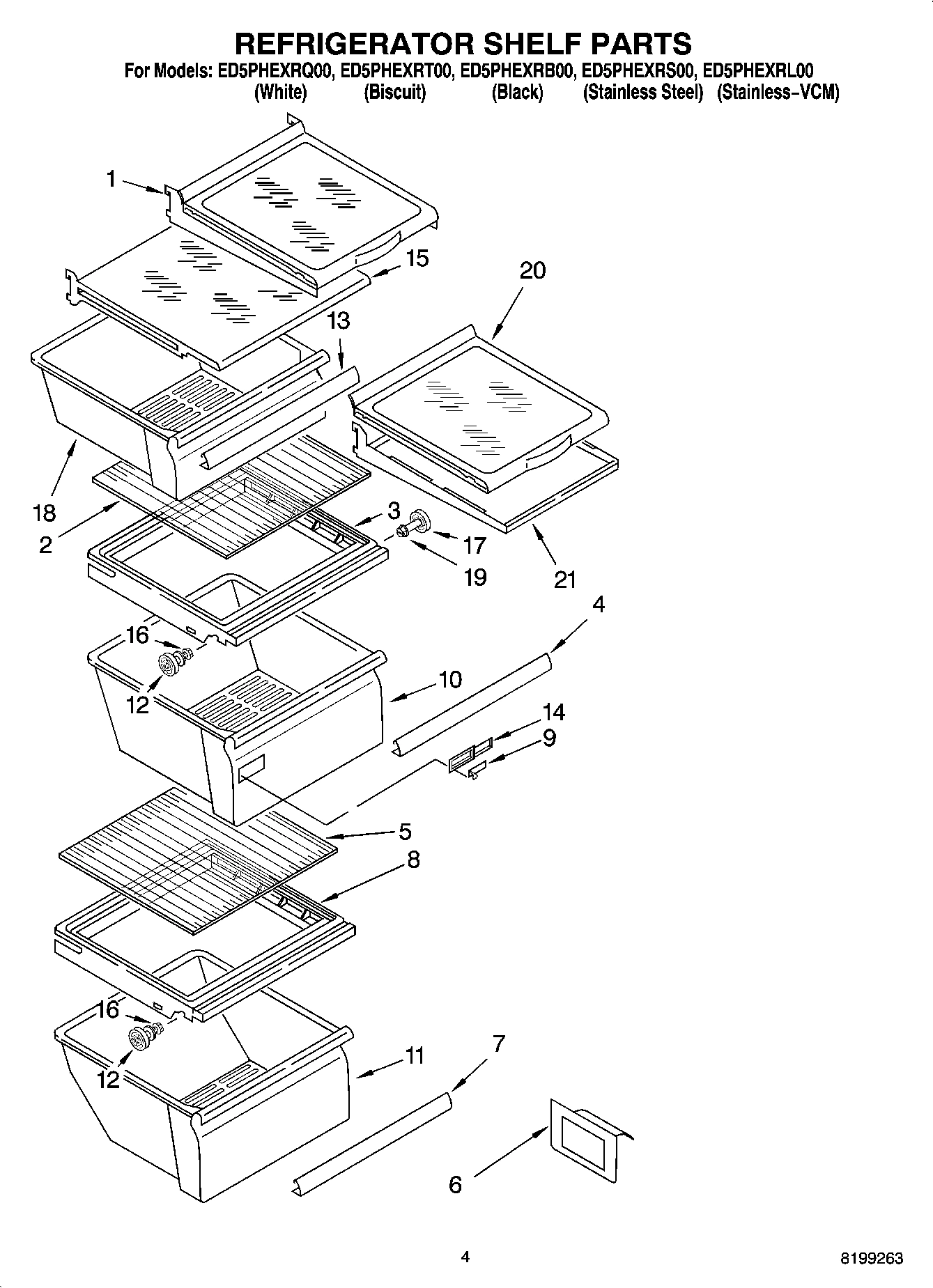 03 - REFRIGERATOR SHELF PARTS