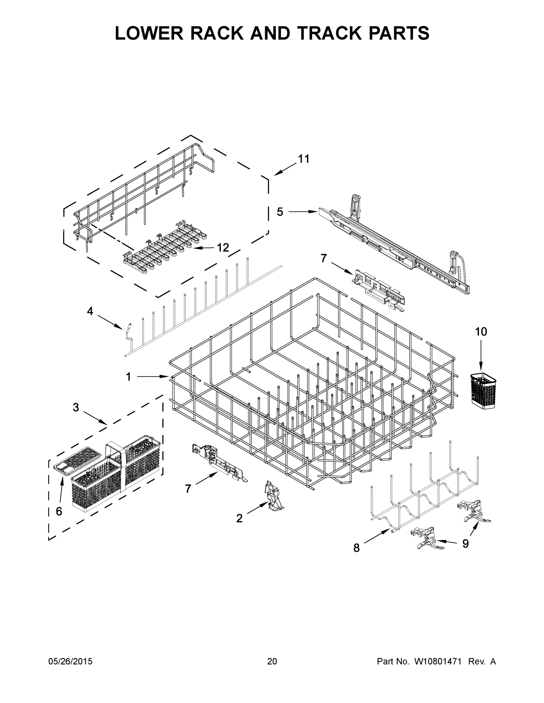 11 - LOWER RACK AND TRACK PARTS