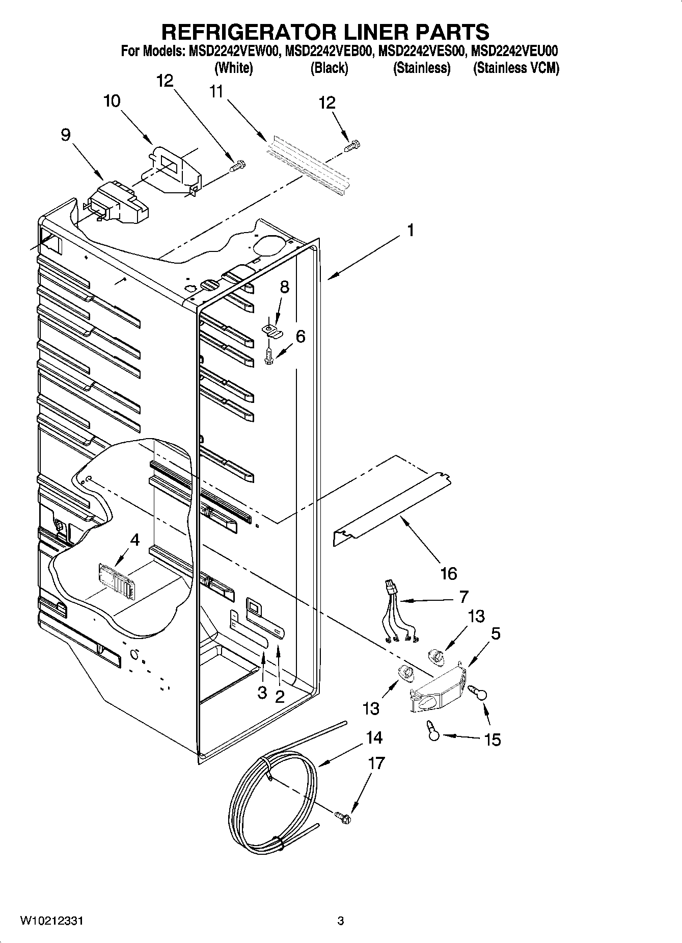 02 - REFRIGERATOR LINER PARTS
