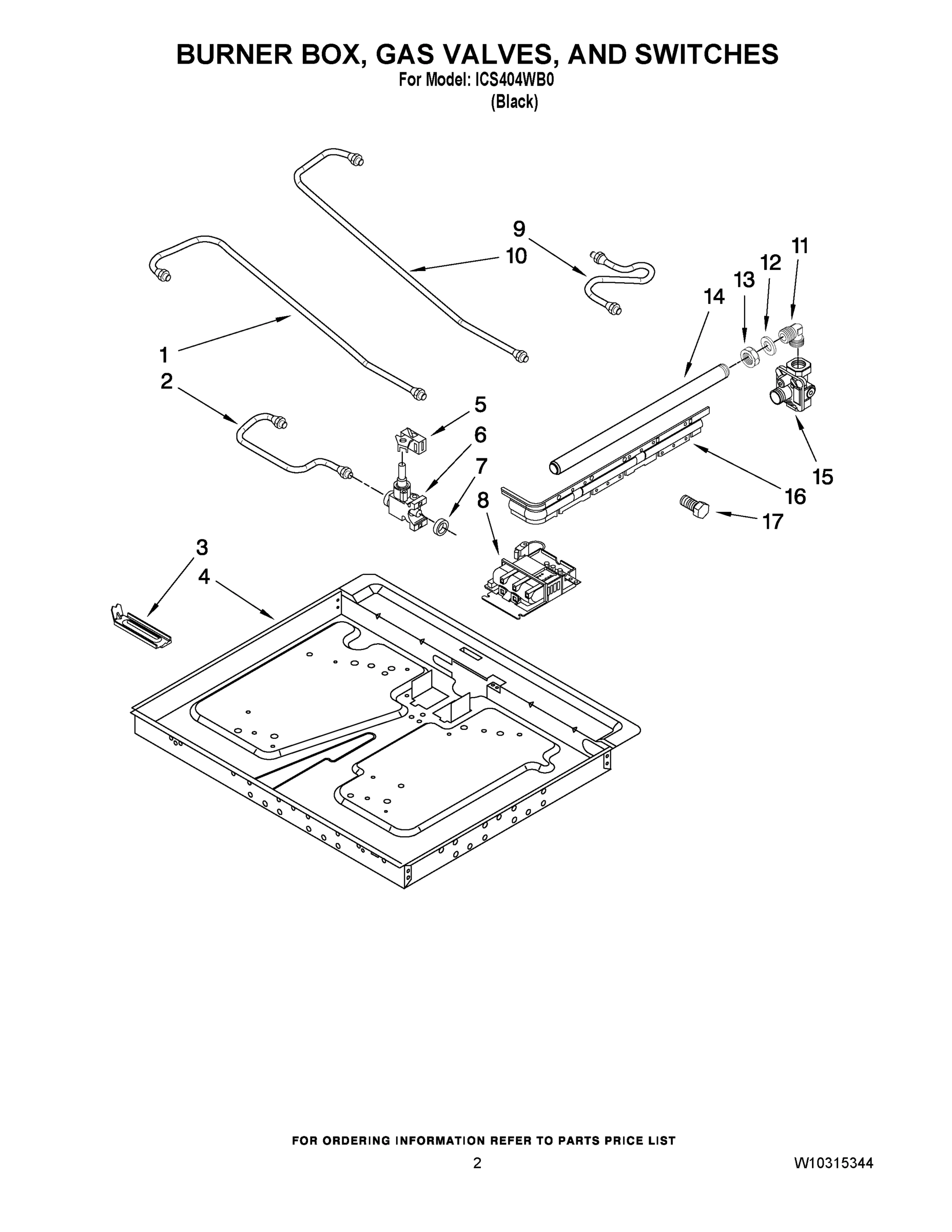02 - BURNER BOX, GAS VALVES, AND SWITCHES