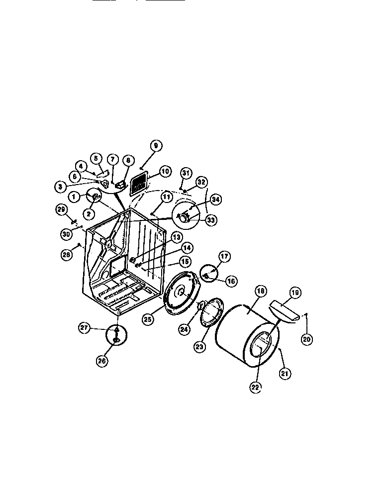 02 - CABINET, DRUM, HEATER ASSEMBLY