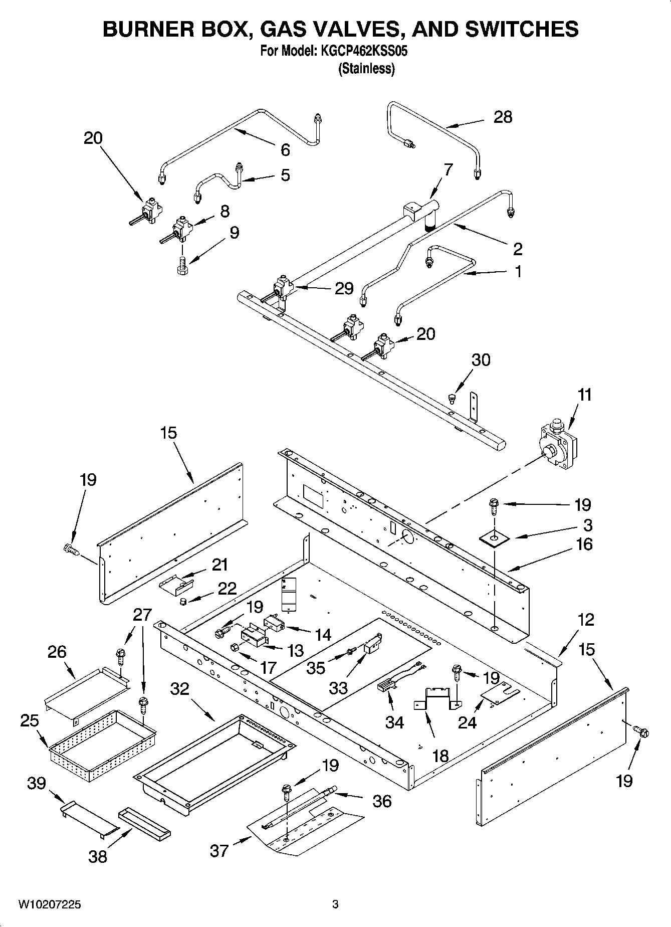 02 - BURNER BOX, GAS VALVES, AND SWITCHES, OPTIONAL PARTS