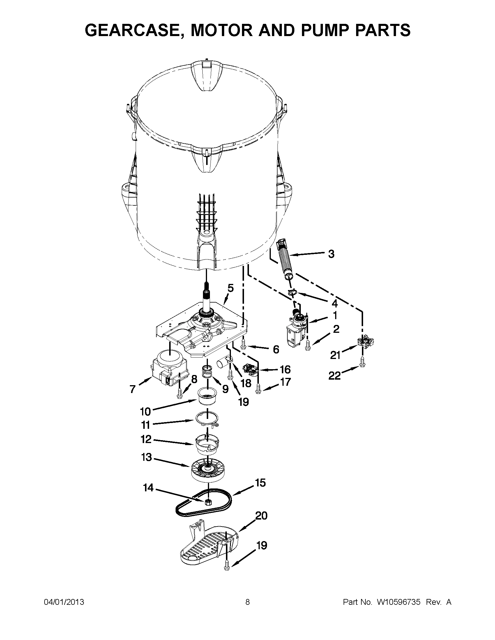 04 - GEARCASE, MOTOR AND PUMP PARTS