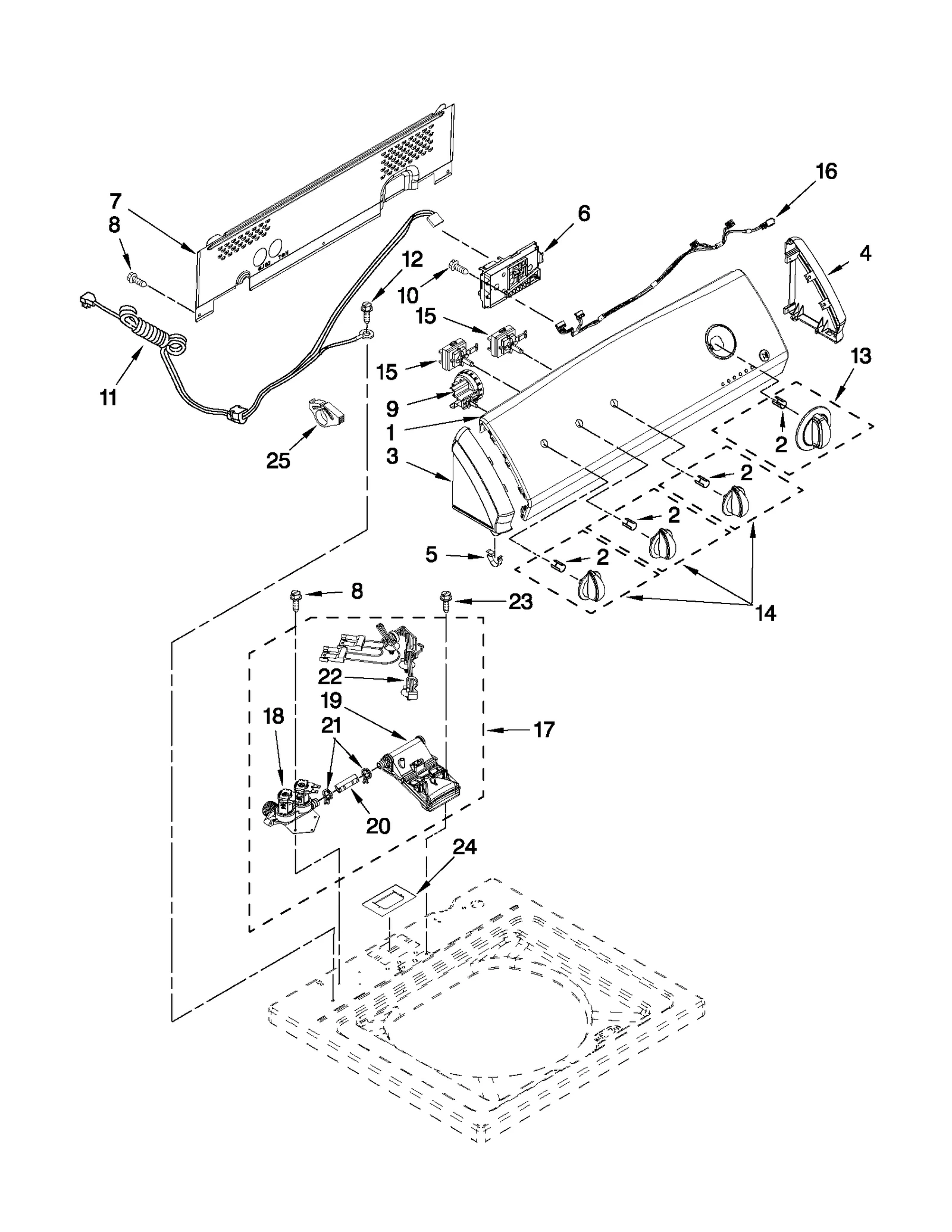 CONTROLS AND WATER INLET PARTS