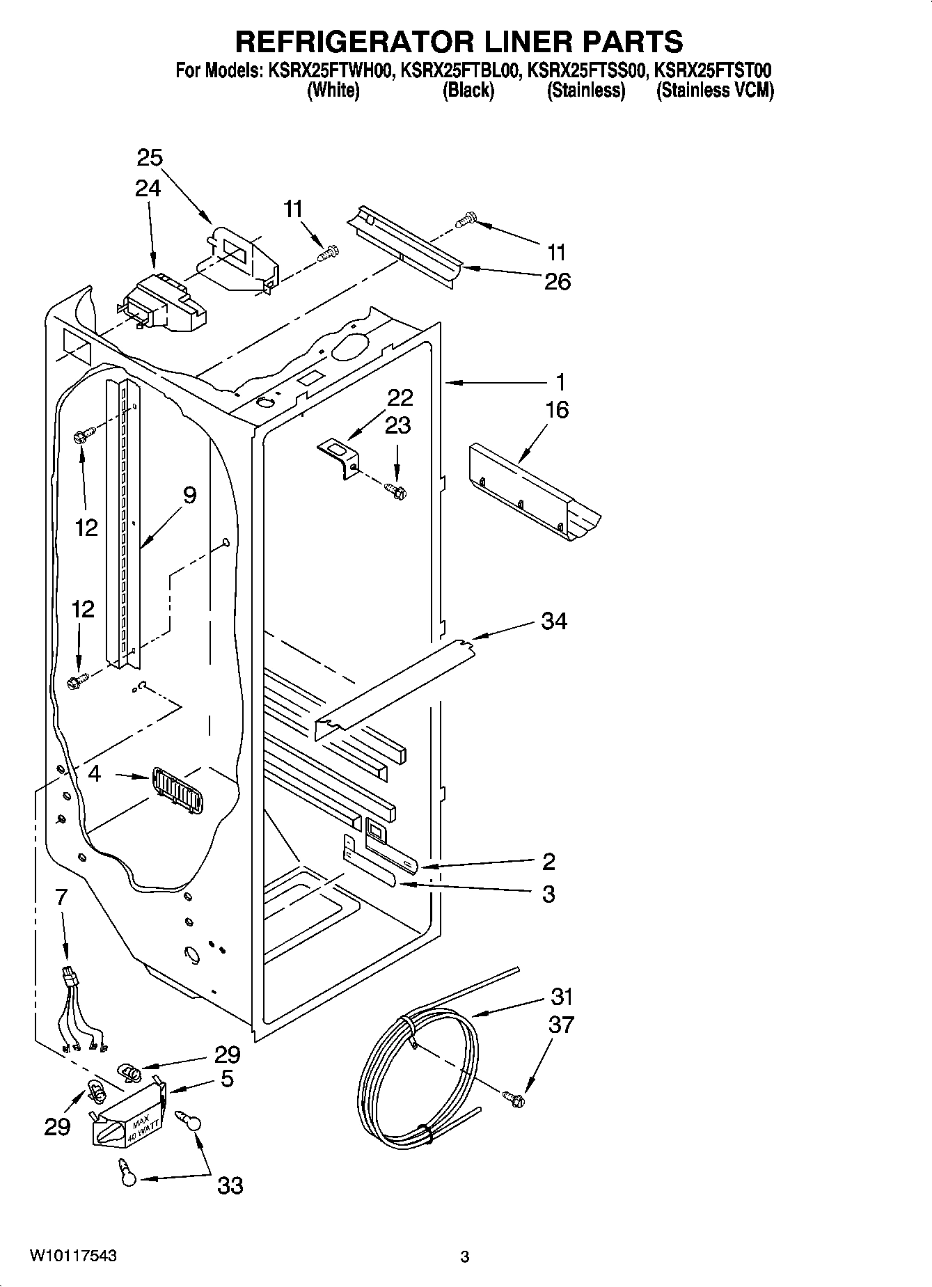 02 - REFRIGERATOR LINER PARTS