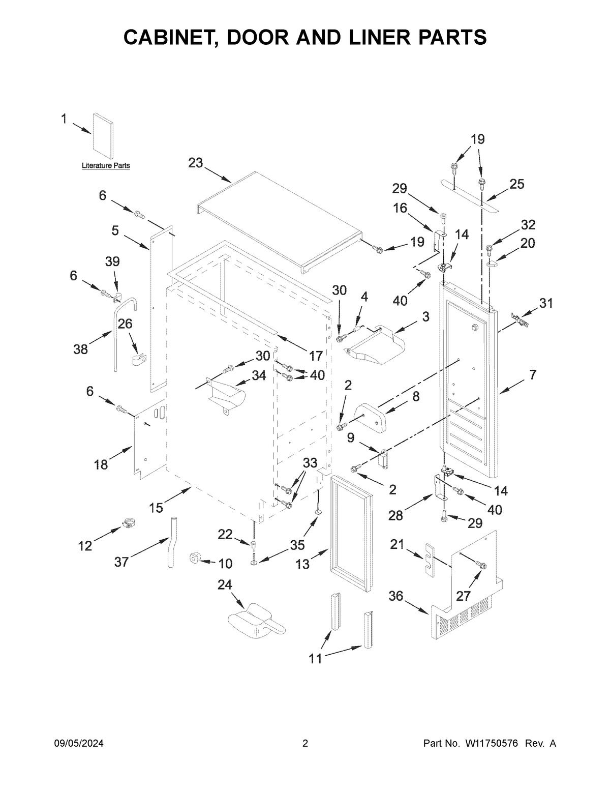 02 - CABINET, DOOR AND LINER PARTS