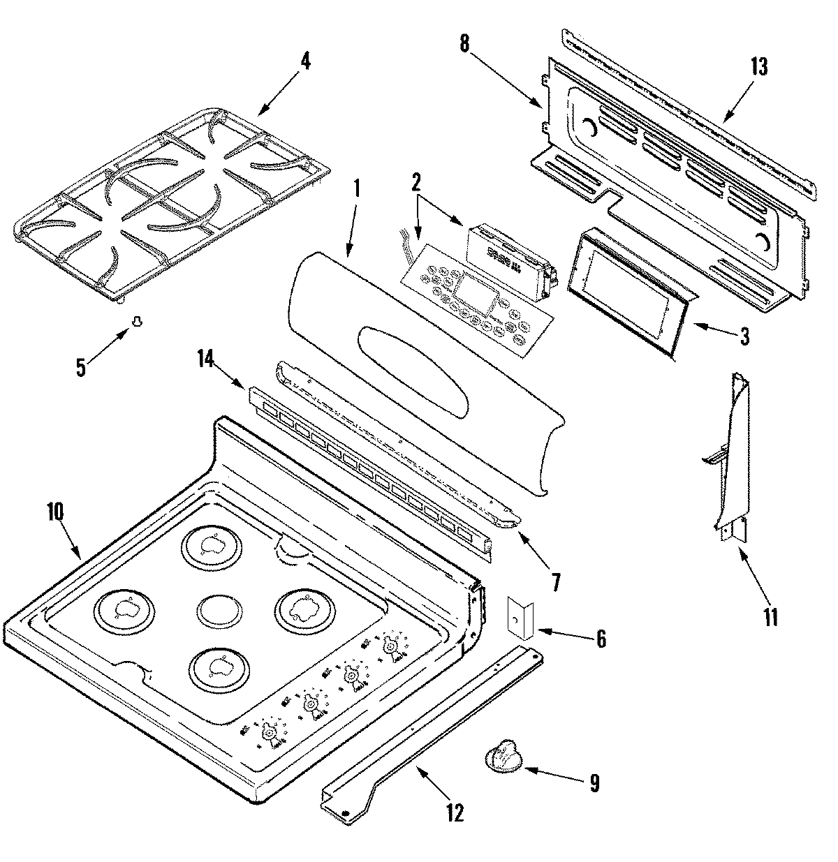 02 - CONTROL PANEL/TOP ASSEMBLY