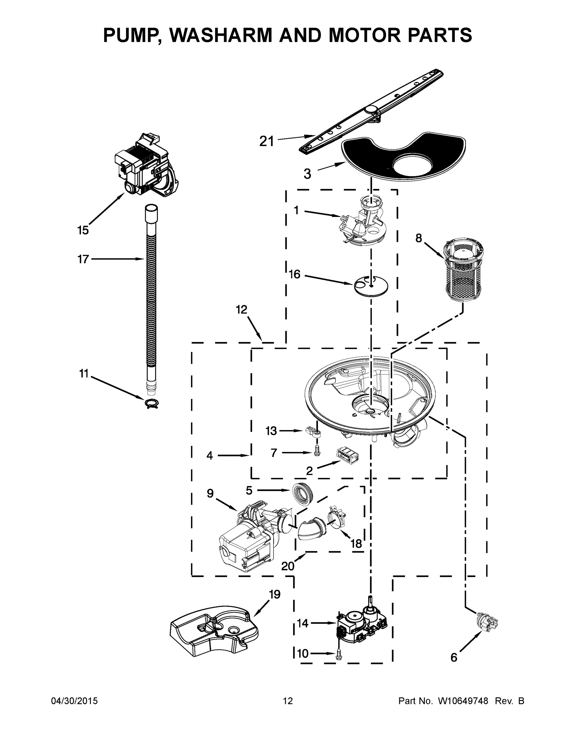 07 - PUMP, WASHARM AND MOTOR PARTS