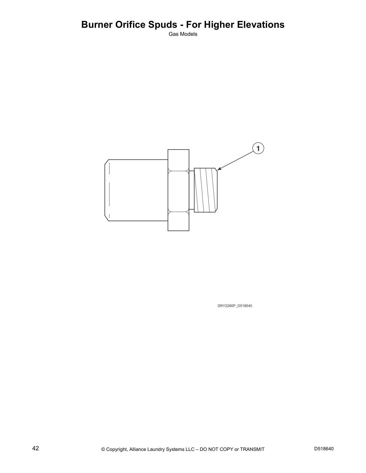 Burner Orifice Spuds - For Higher Elevations