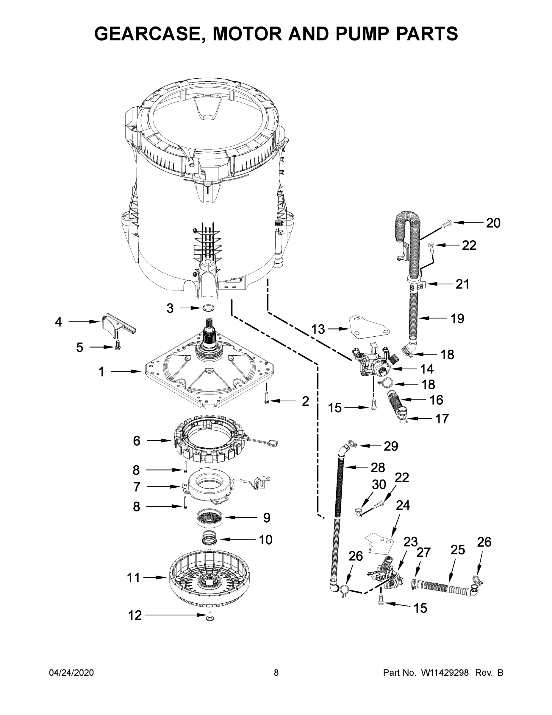 05 - GEARCASE, MOTOR AND PUMP PARTS
