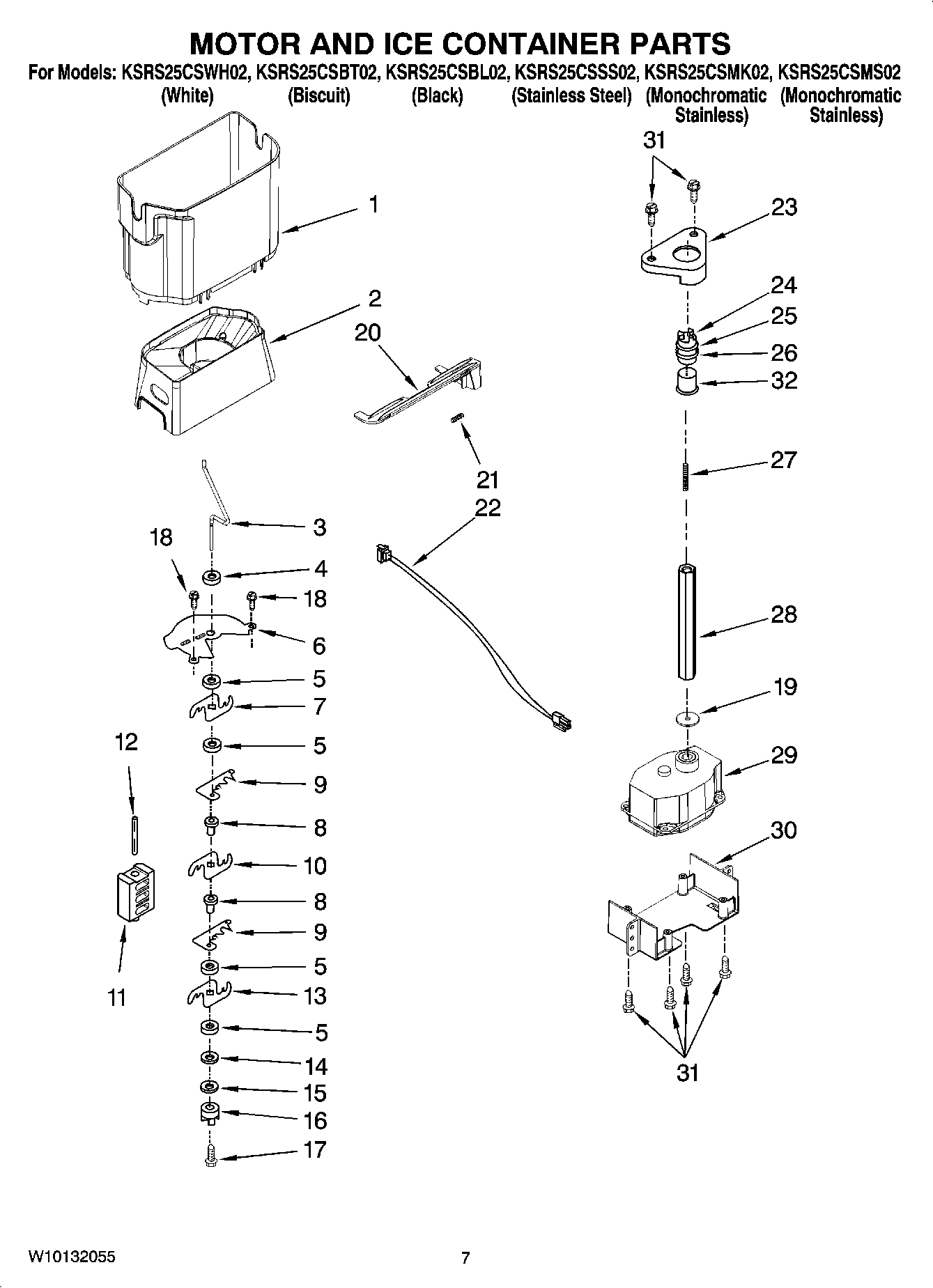 05 - MOTOR AND ICE CONTAINER PARTS