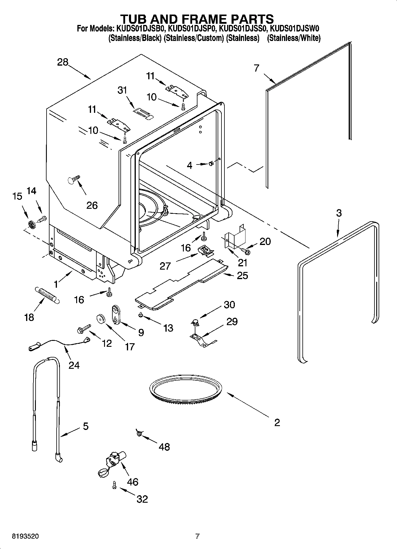 07 - TUB AND FRAME PARTS