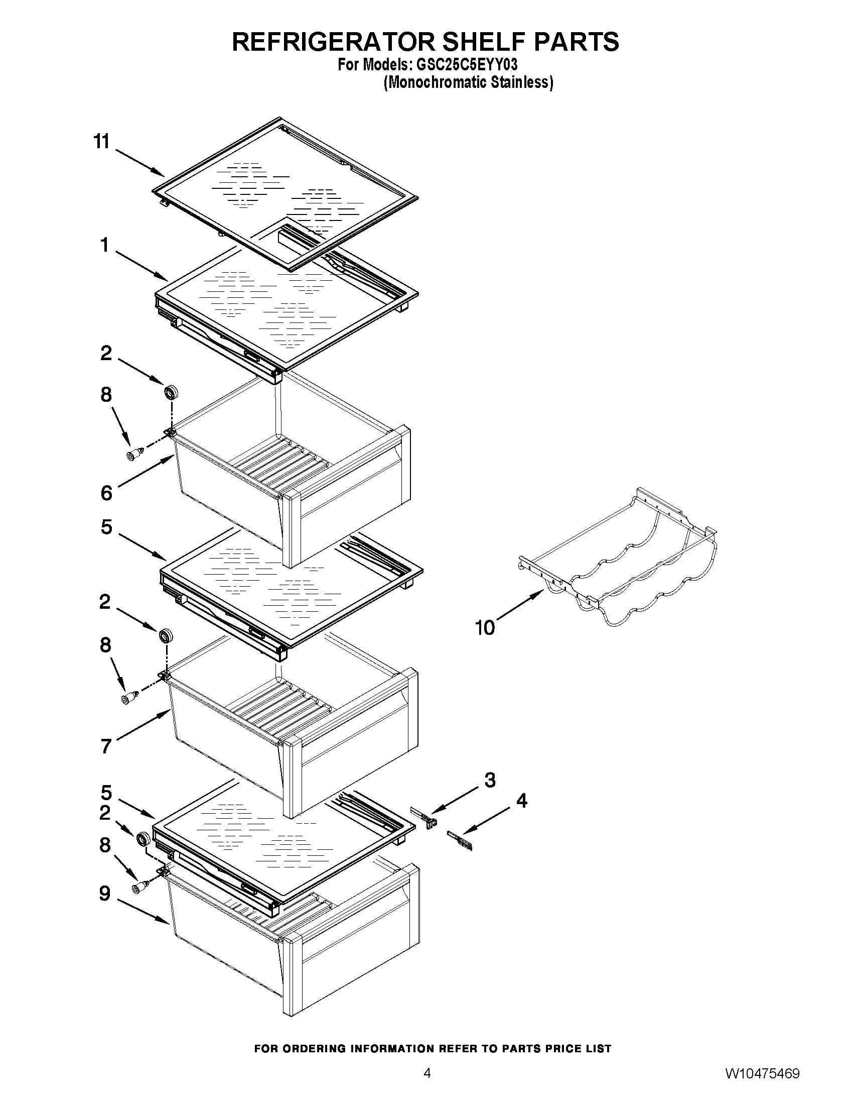 03 - REFRIGERATOR SHELF PARTS
