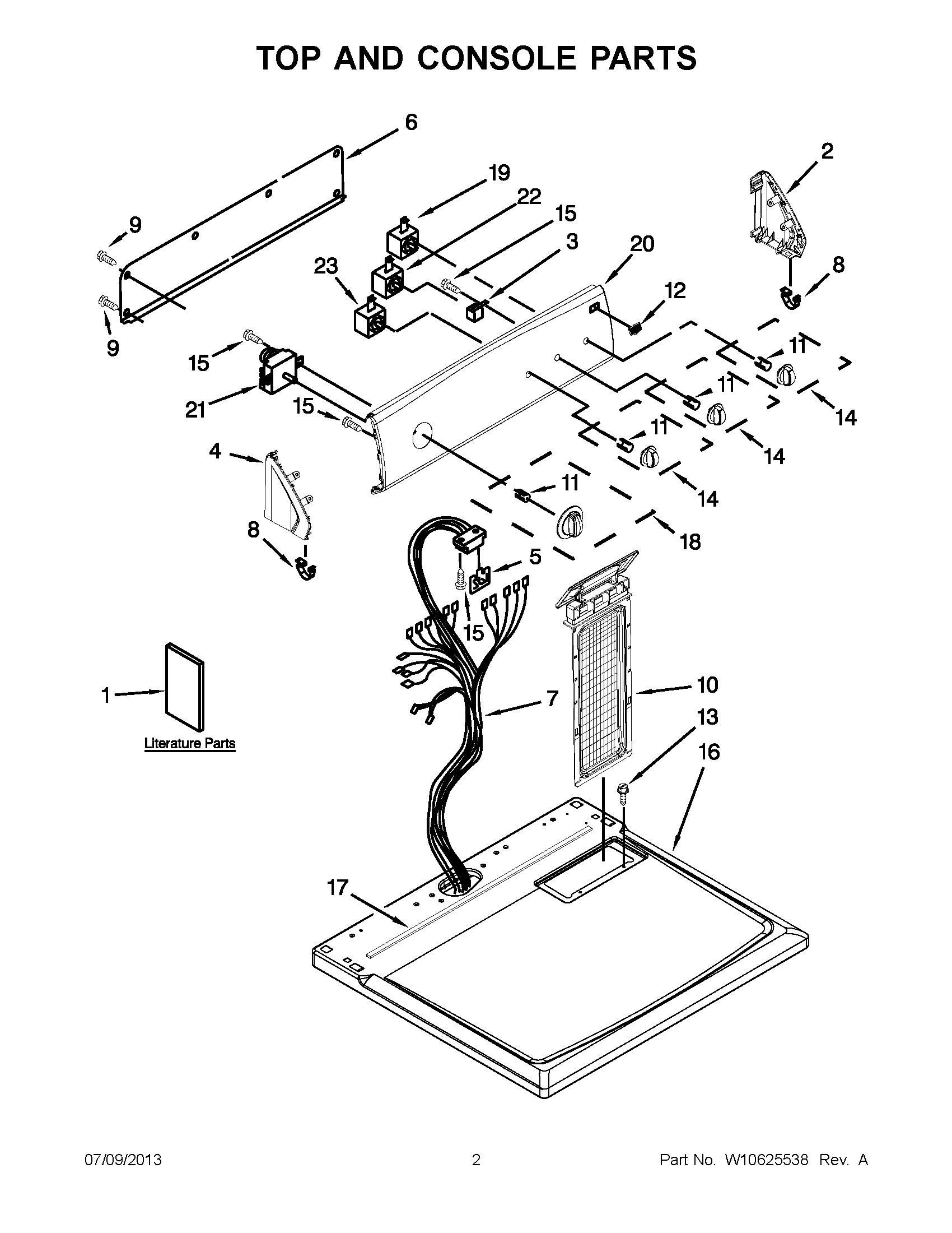 01 - TOP AND CONSOLE PARTS