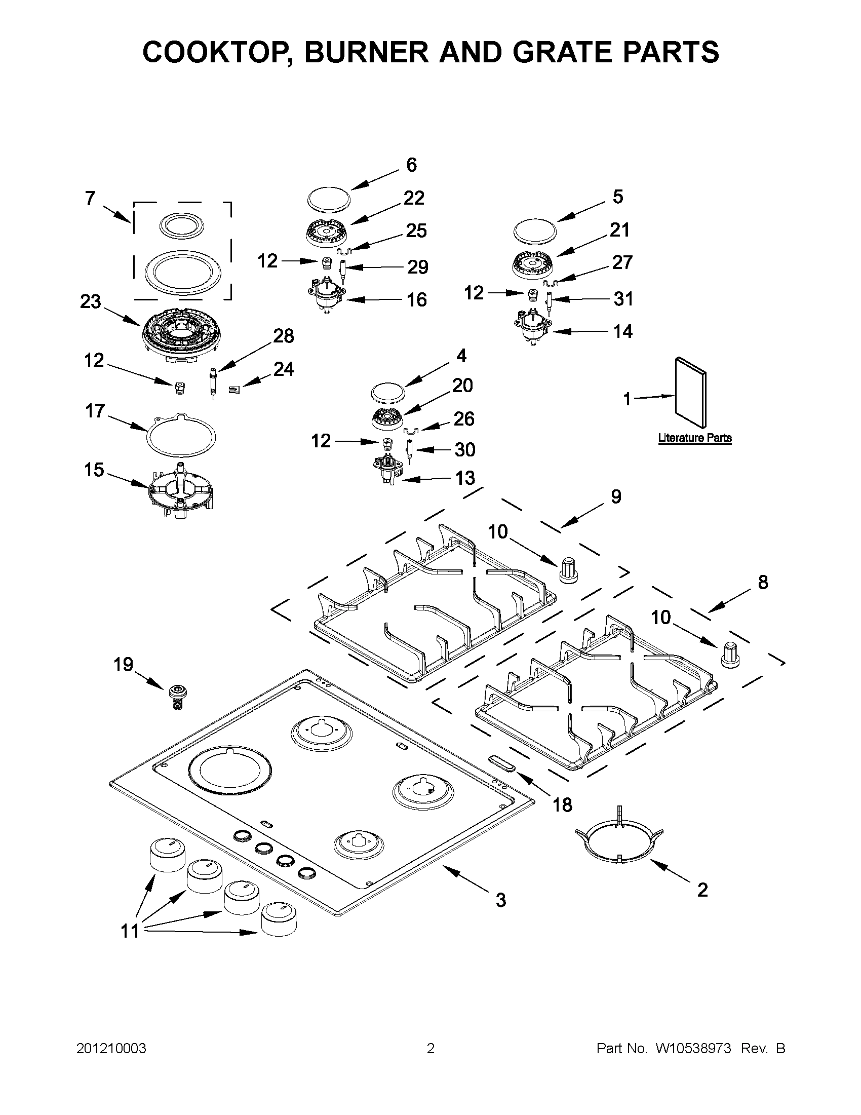 01 - COOKTOP, BURNER AND GRATE PARTS