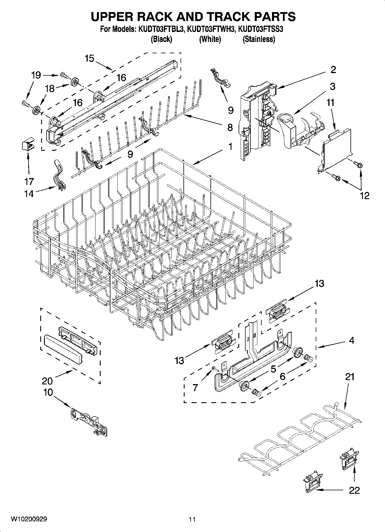 09 - UPPER RACK AND TRACK PARTS