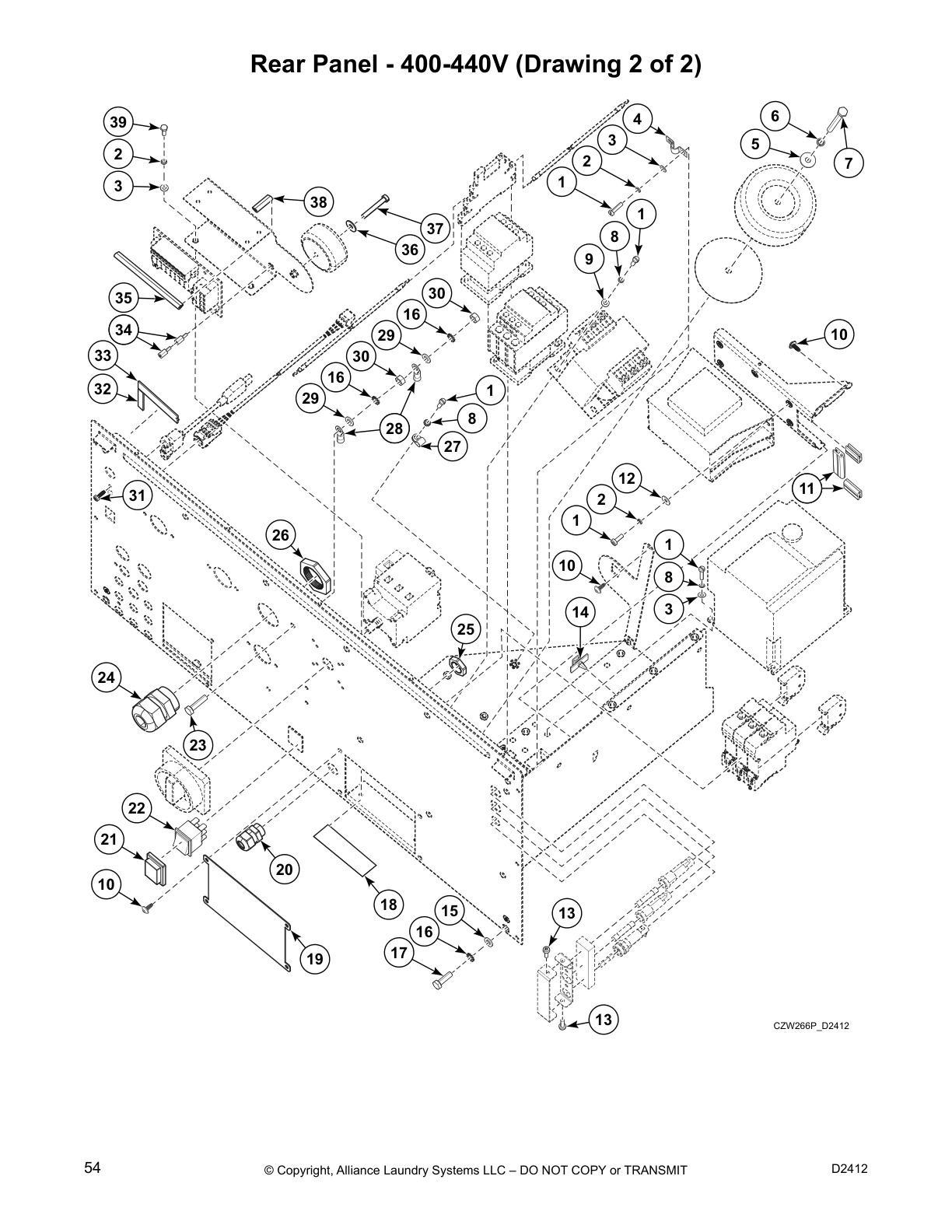 Rear Panel - 400-440V (Drawing 2 of 2)
