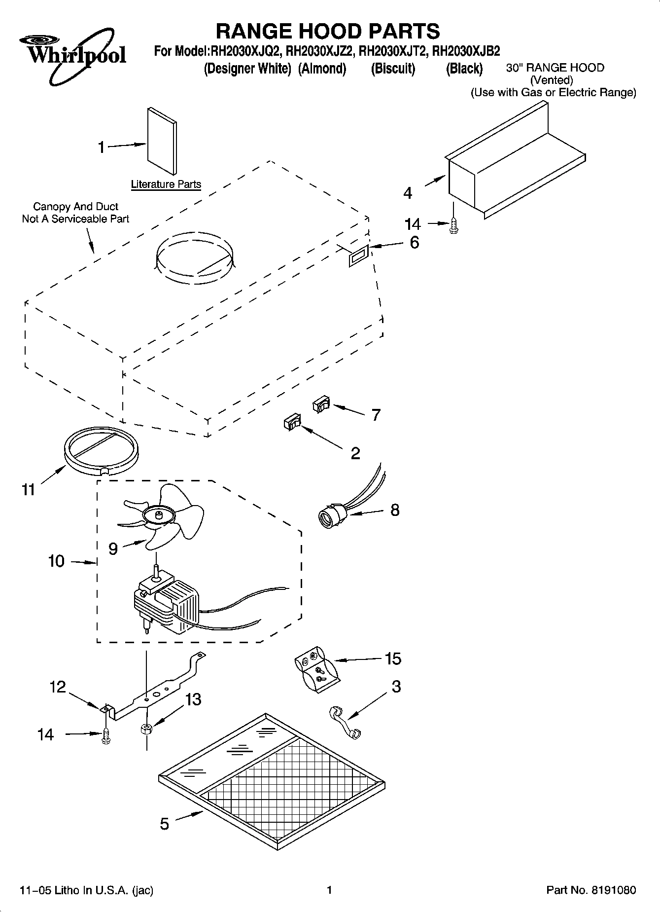 01 - RANGE HOOD PARTS